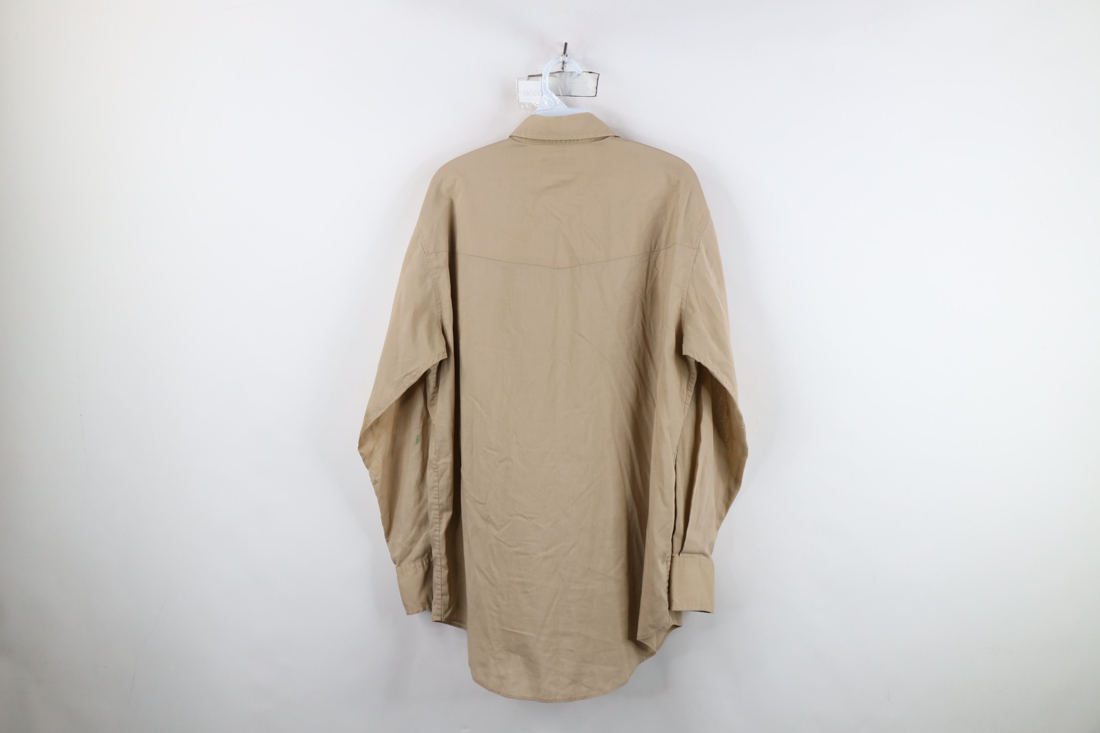 Vintage Vintage 70s Rockabilly Eagle Feather Snap Button Shirt Beige Size US L / EU 52-54 / 3 - 13 Thumbnail