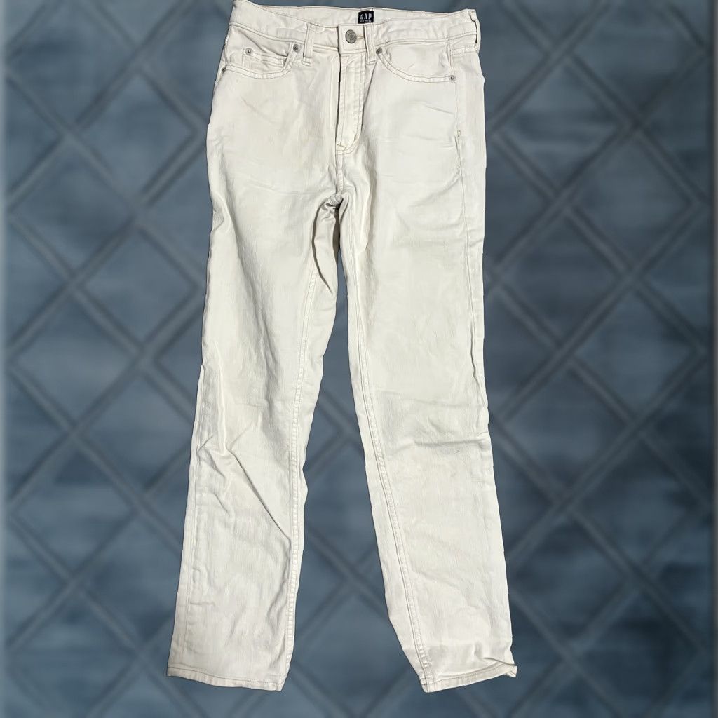 Gap VINTAGE Gap Cigarette Jeans Womens 0 White Denim Ankle Stretch High Rise 27.5in Classic Slim Size 25" / US 0 / IT 36 - 1 Thumbnail