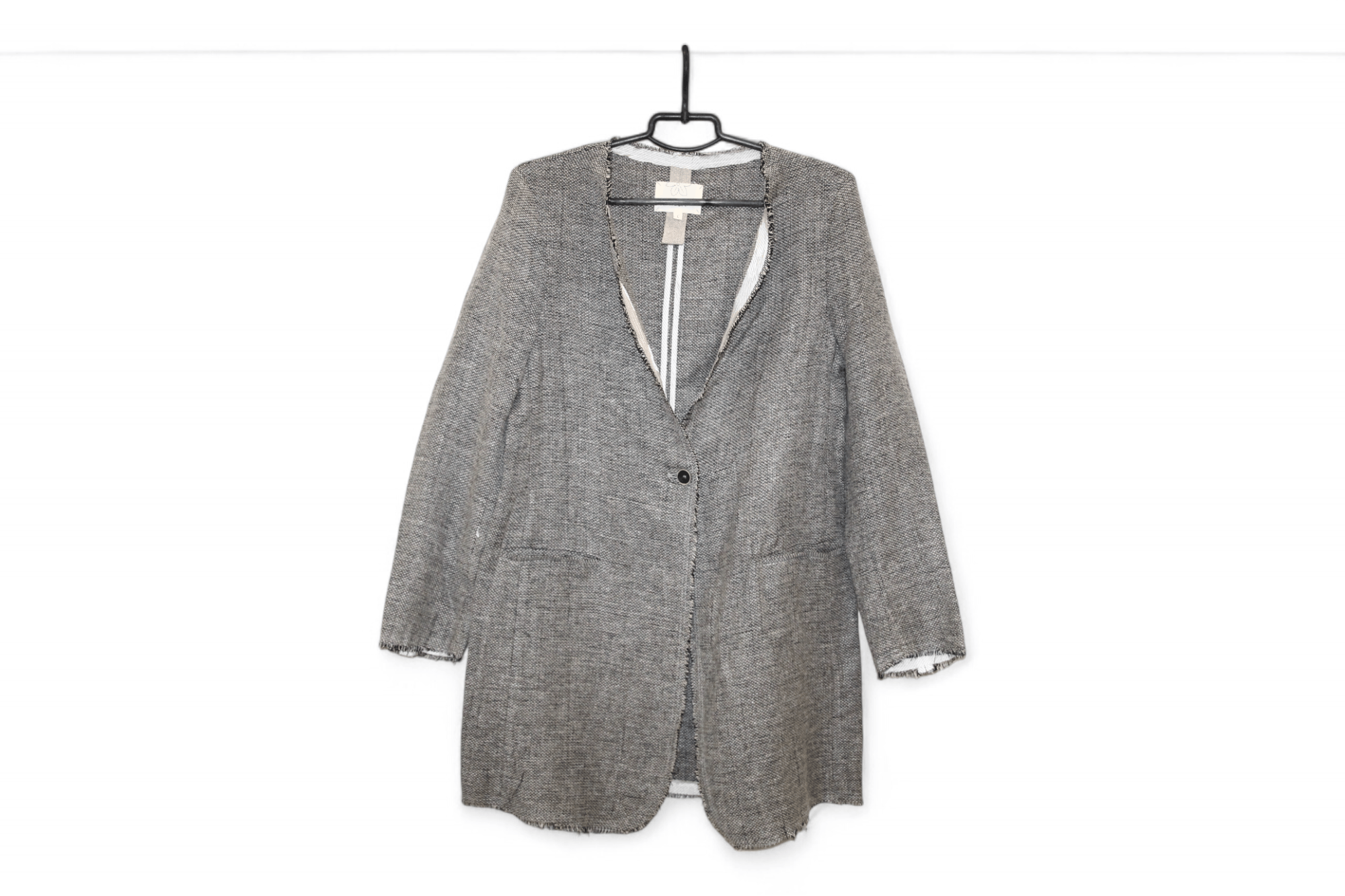 Barbara I Gongini Diega raw cut unlined woven linen blend coat Size L / US 10 / IT 46 - 2 Thumbnail