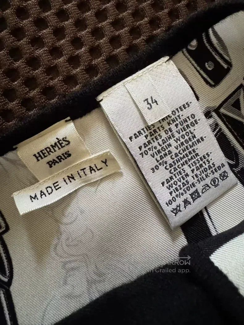 Hermes Hermes Silk and wool blend knit sweater, black and white c Size XXS / US 00 / IT 34 - 3 Thumbnail
