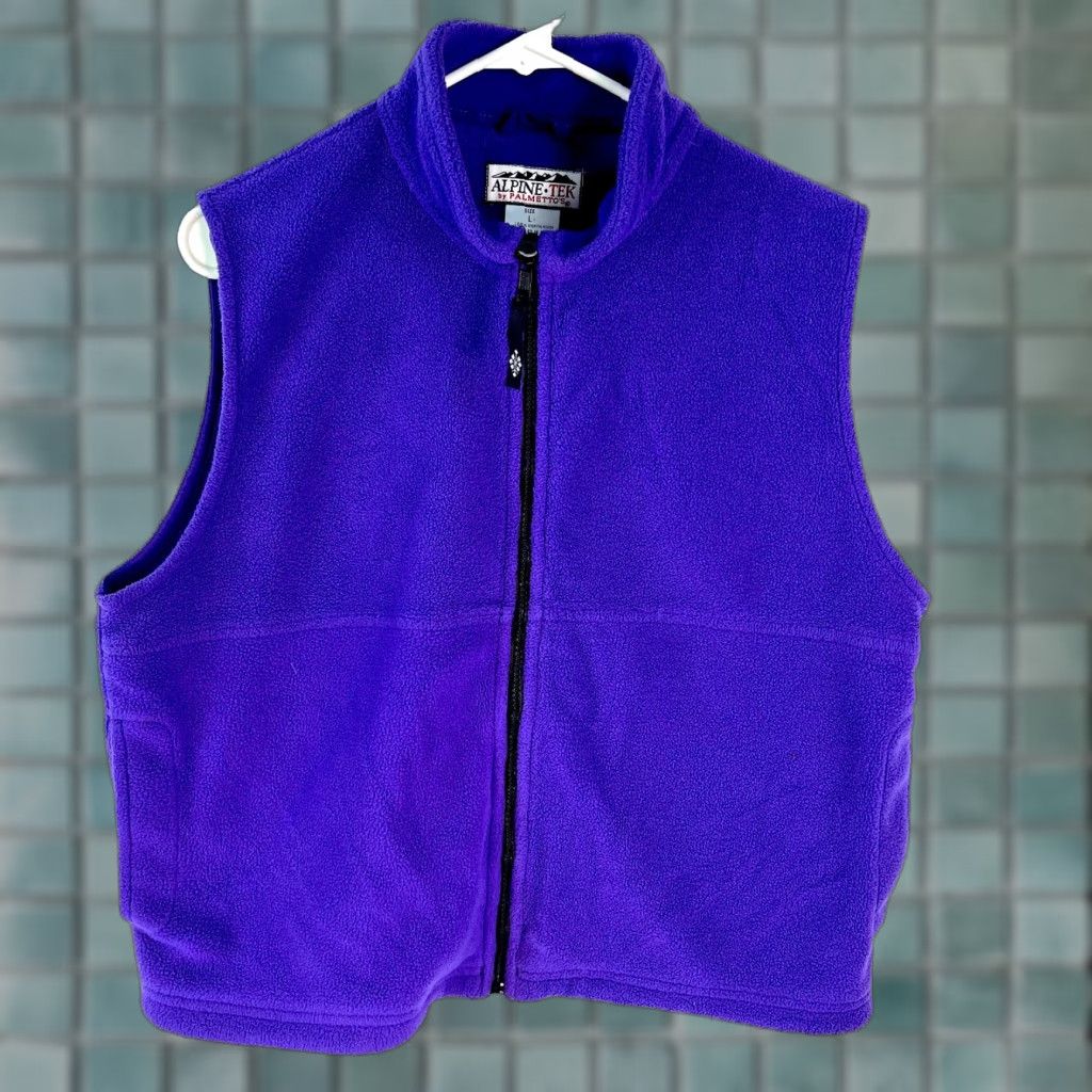 Vintage VINTAGE Alpine Tek By Palmettos Womens Fleece Mock Neck Sleeveless Blue Vest Size L Size L / US 10 / IT 46 - 1 Thumbnail