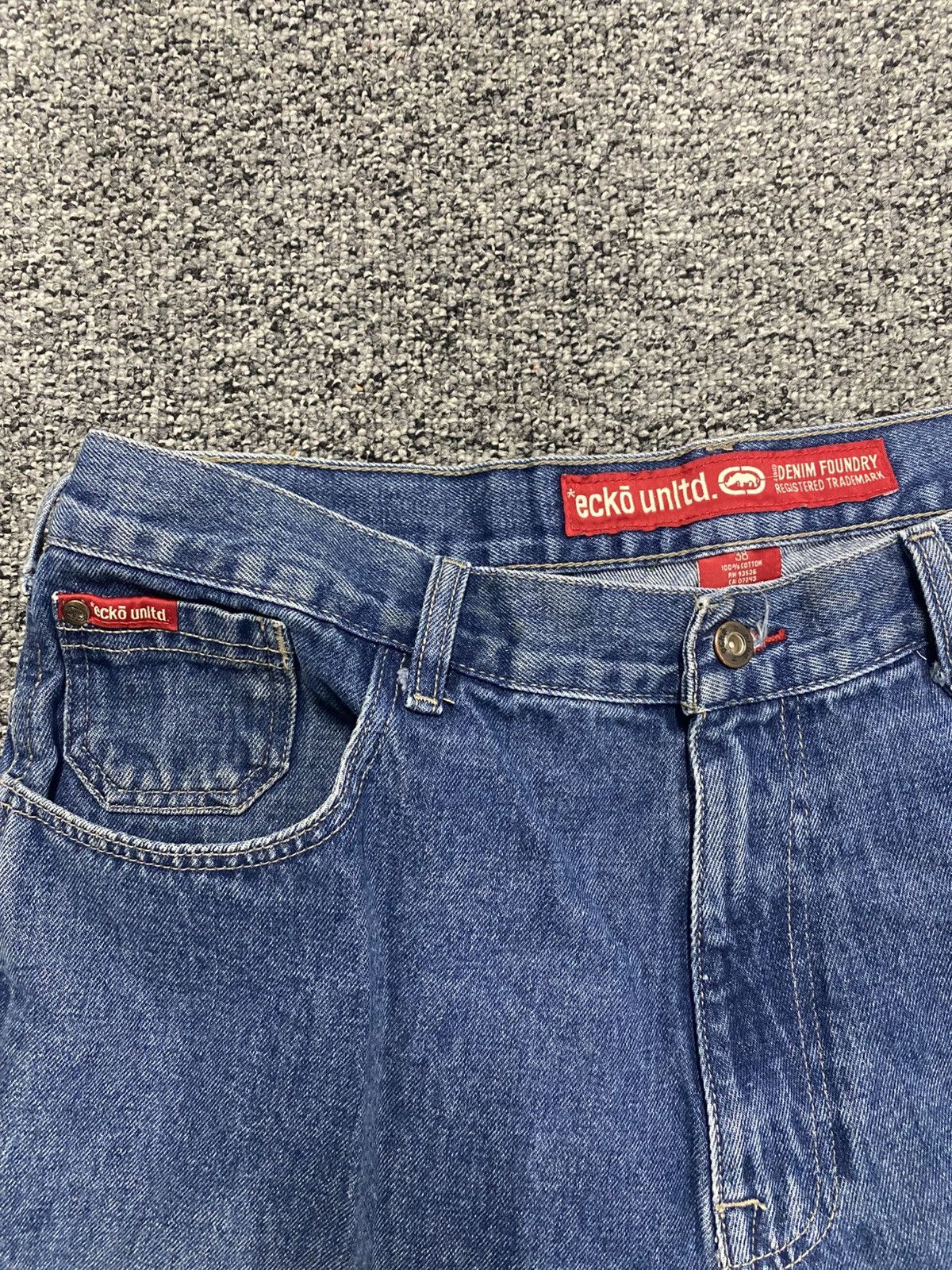 Ecko Unltd. × Vintage Ecko UNLTD Shorts Mens 38 Blue Jean Loose Baggy Skater Y2K Size US 38 / EU 54 - 3 Thumbnail