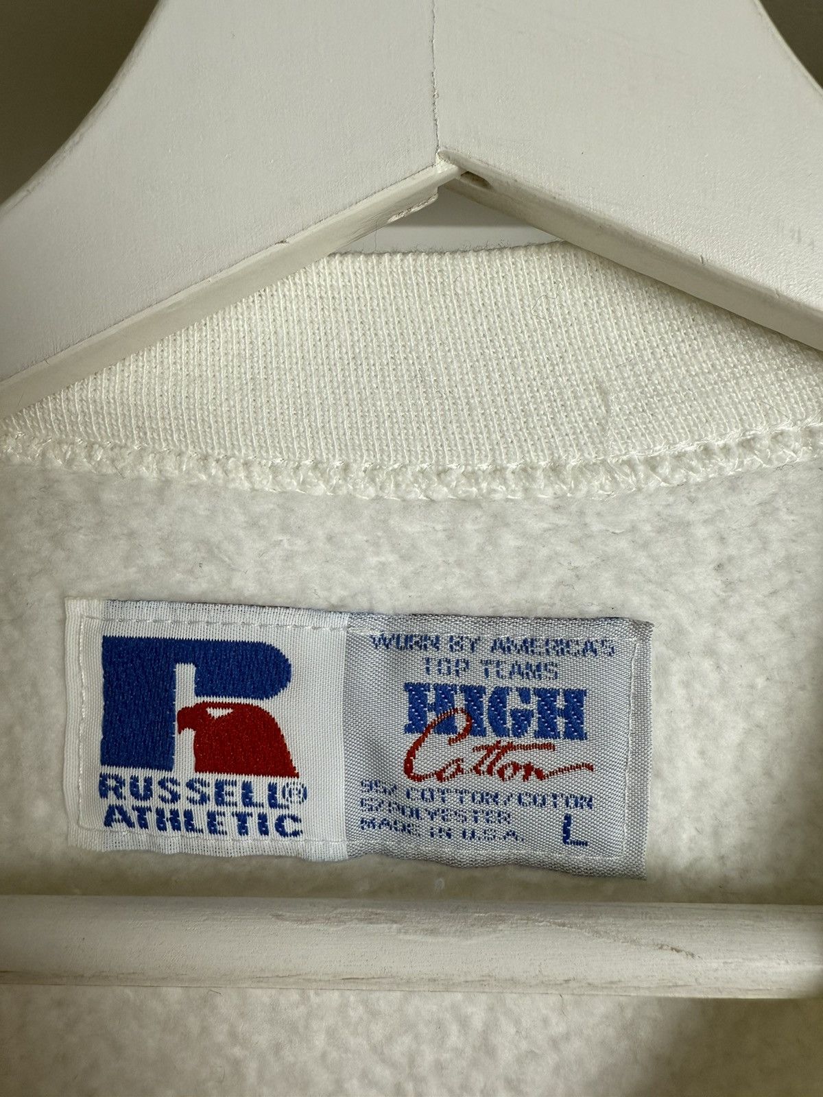 Russell Athletic × Vintage Vintage 90s Russell Athletic white boxy baggy sweatshirt XL Size US L / EU 52-54 / 3 - 5 Thumbnail