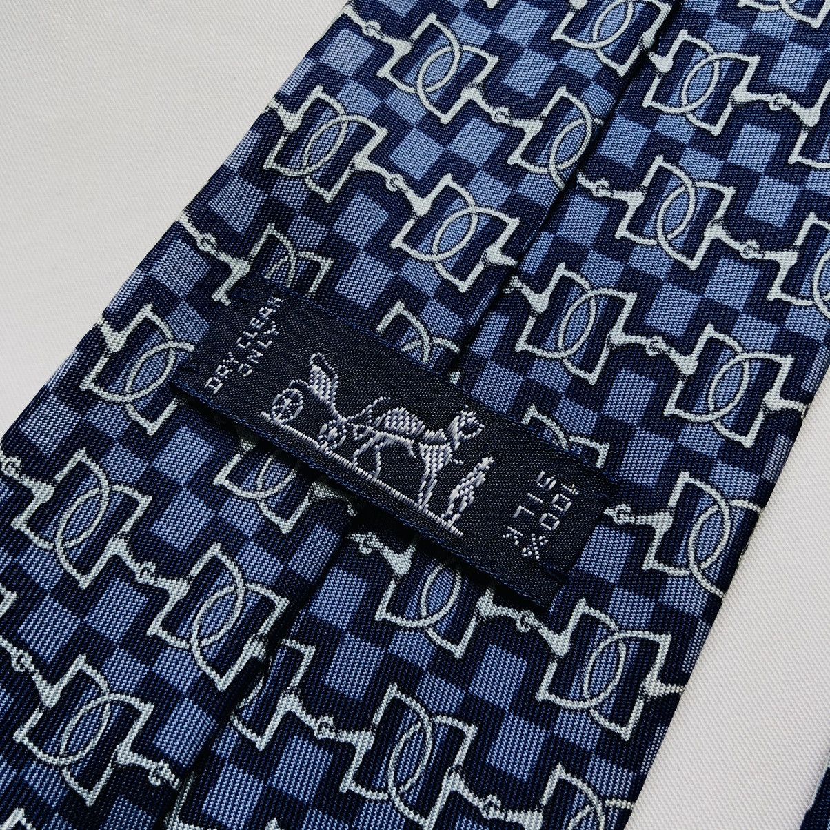 Hermes HERMES PARIS Made In France Blue Geometric Size ONE SIZE - 5 Thumbnail