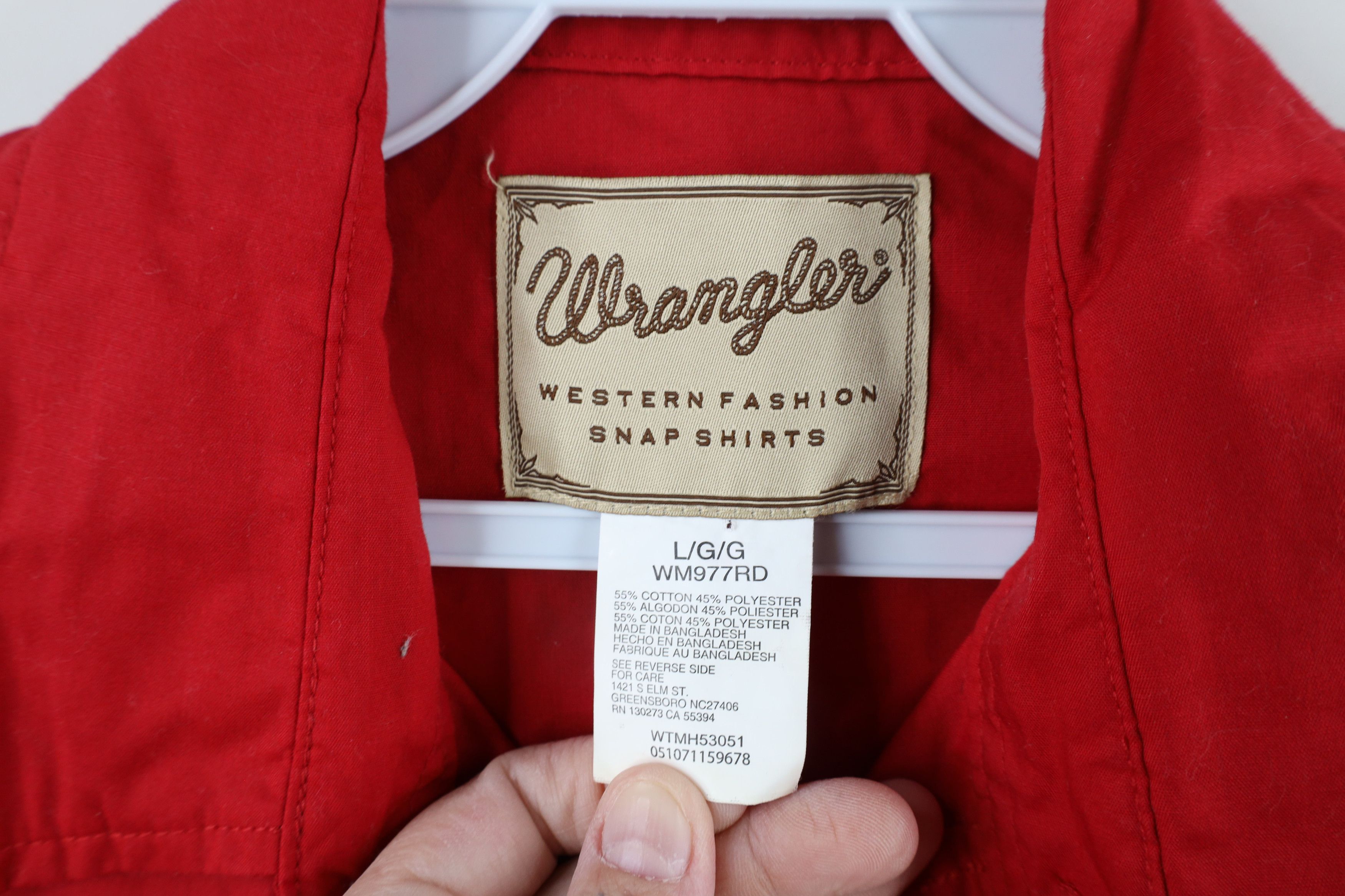 Vintage × Wrangler Vintage 90s Wrangler Western Short Sleeve Snap Button Shirt Size US L / EU 52-54 / 3 - 6 Thumbnail