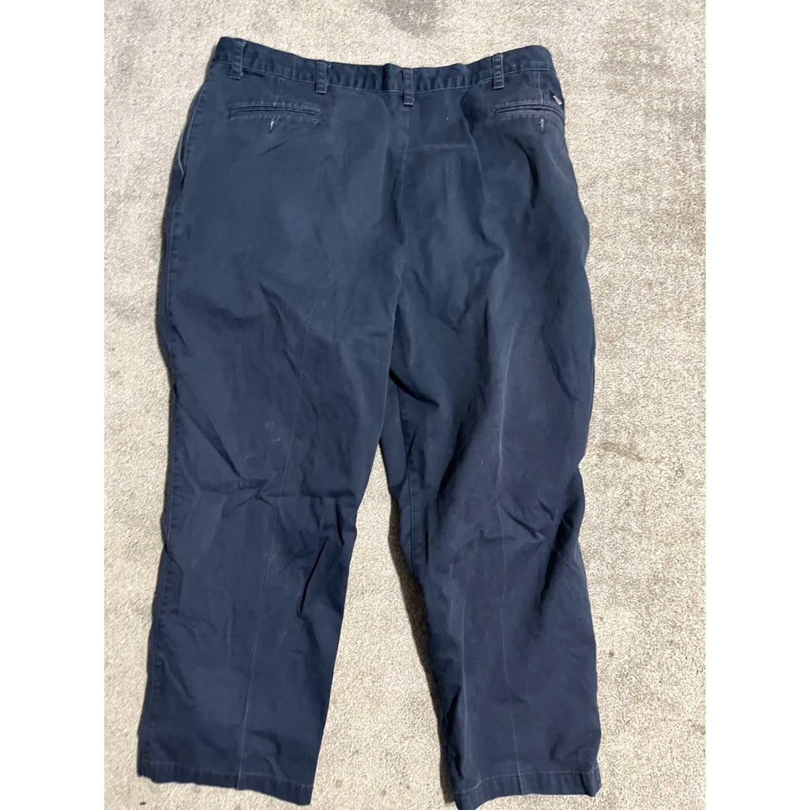 Dockers DOCKERS Dress Pants - Classic Fit Pleated Chinos 42x30 Men's Blue 100% Cotton Regular Inseam 30" Vintage? No but Distressed look? (Clarify) Size US 42 / EU 58 - 3 Thumbnail
