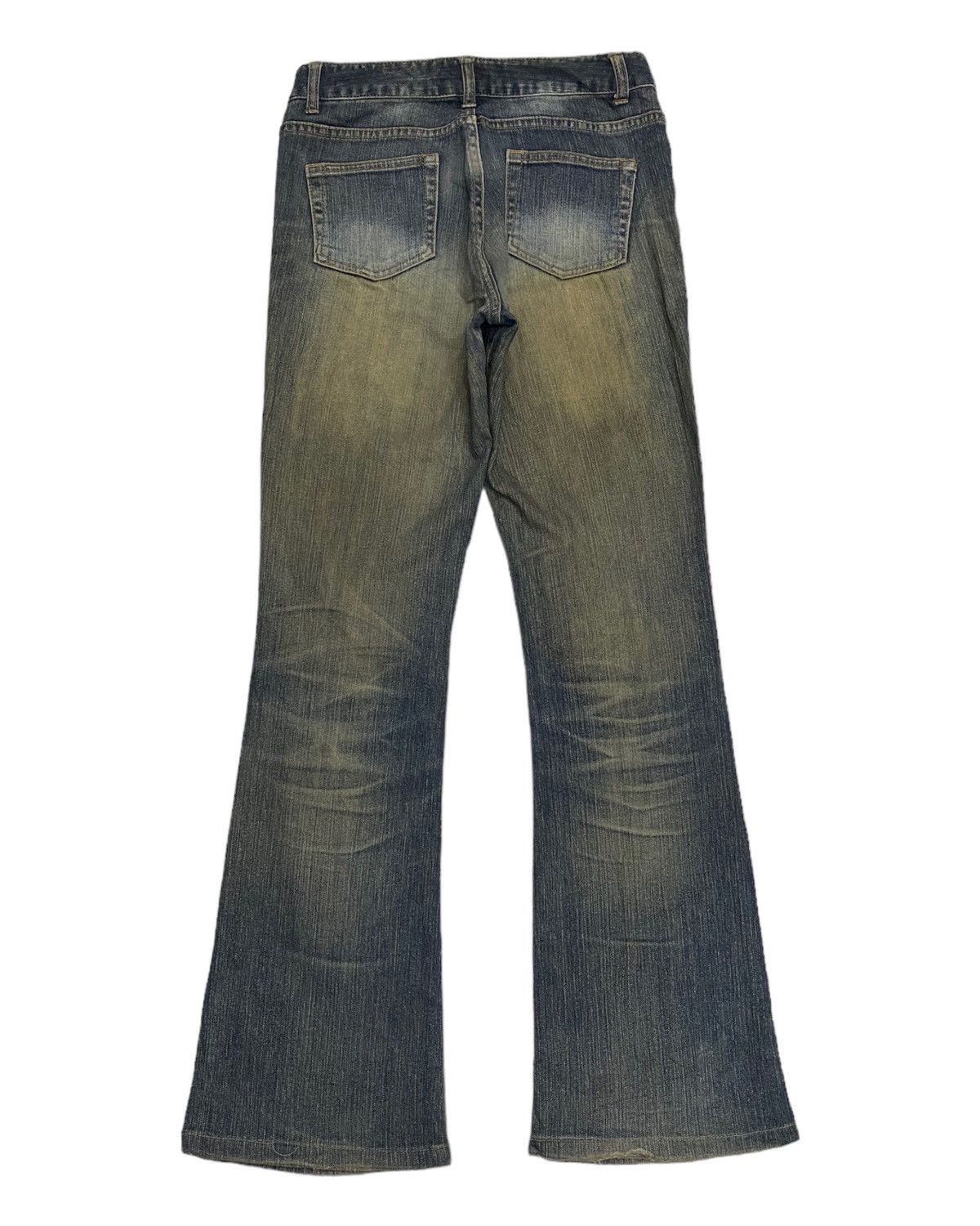 If Six Was Nine FLARED🔥J-HONEY DISTRESSED FLARE DENIM JEANS Size US 27 - 2 Thumbnail