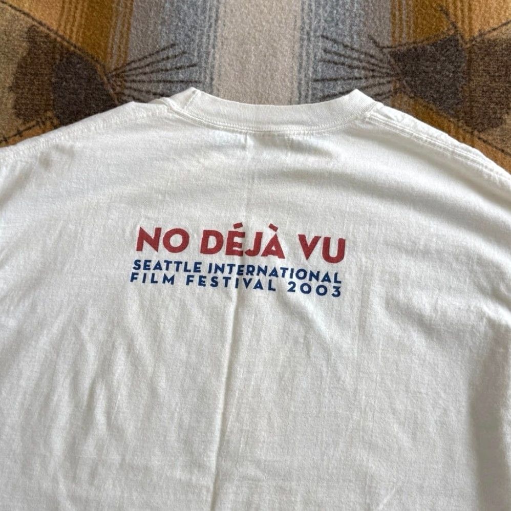 Hanes VINTAGE Seattle International Film Festival T-Shirt L Hanes White Short Sleeve Men Regular Solid Y2K Movies Film 2000s 90s Decade Festival Size US L / EU 52-54 / 3 - 5 Thumbnail