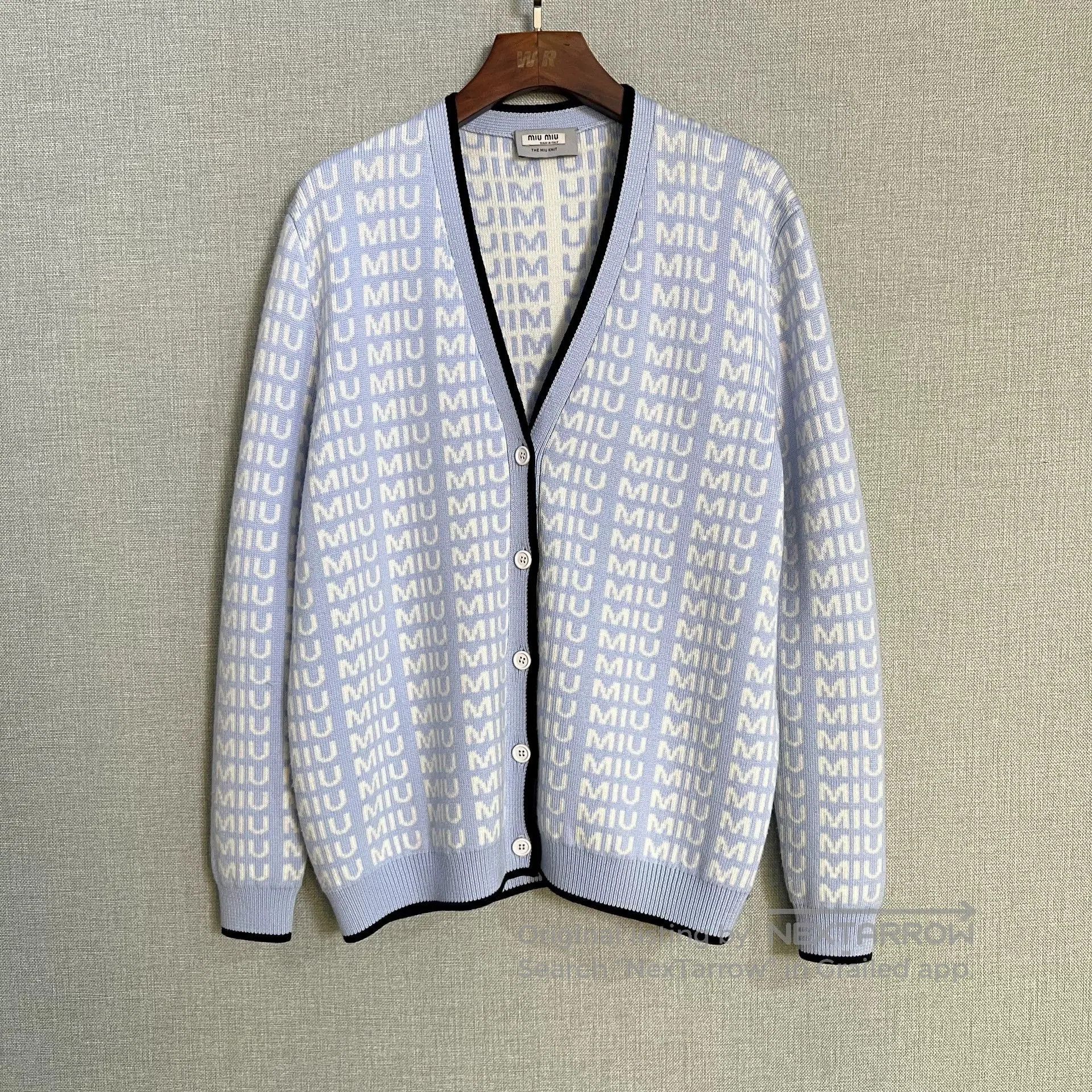 Miu Miu Miu Miu Logo Print Wool Cardigan. Size S / US 4 / IT 40 - 1 Thumbnail