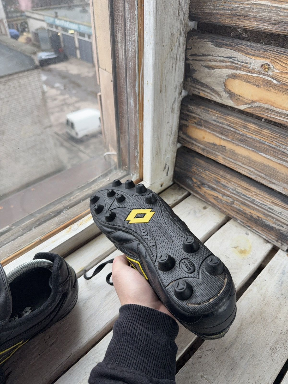 Lotto Sport Vntg Lotto Stadio 4000 FG Soccer Cleats Black Yellow Italy Size US 11 / EU 44 - 14 Thumbnail
