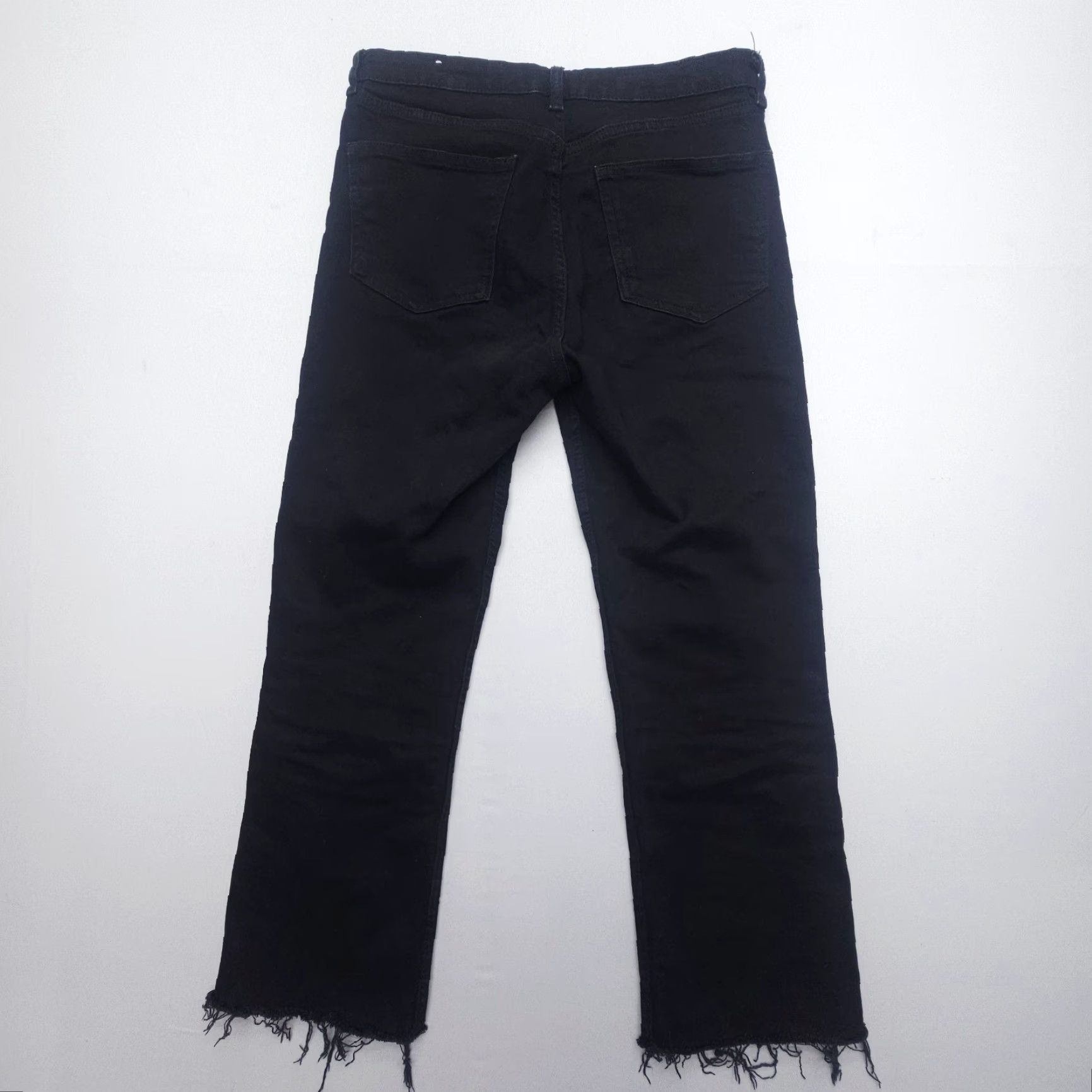 Zara Zara Jeans Straight Black Dark Wash 8 25" Inseam Denim Cotton Blend 5-Pocket Regular Stretch Vintage No Logo Women's Jeans Size 30" / US 8 / IT 44 - 2 Thumbnail