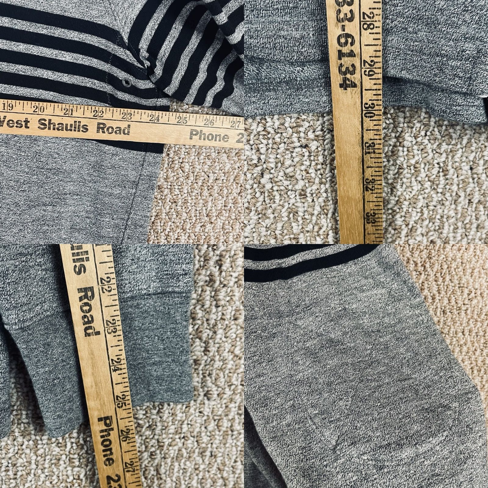J.Crew J.CREW Oarsman Shirt Men XL Gray Stripe Heavyweight Elbow Patch Cotton T342 Size US XL / EU 56 / 4 - 8 Thumbnail