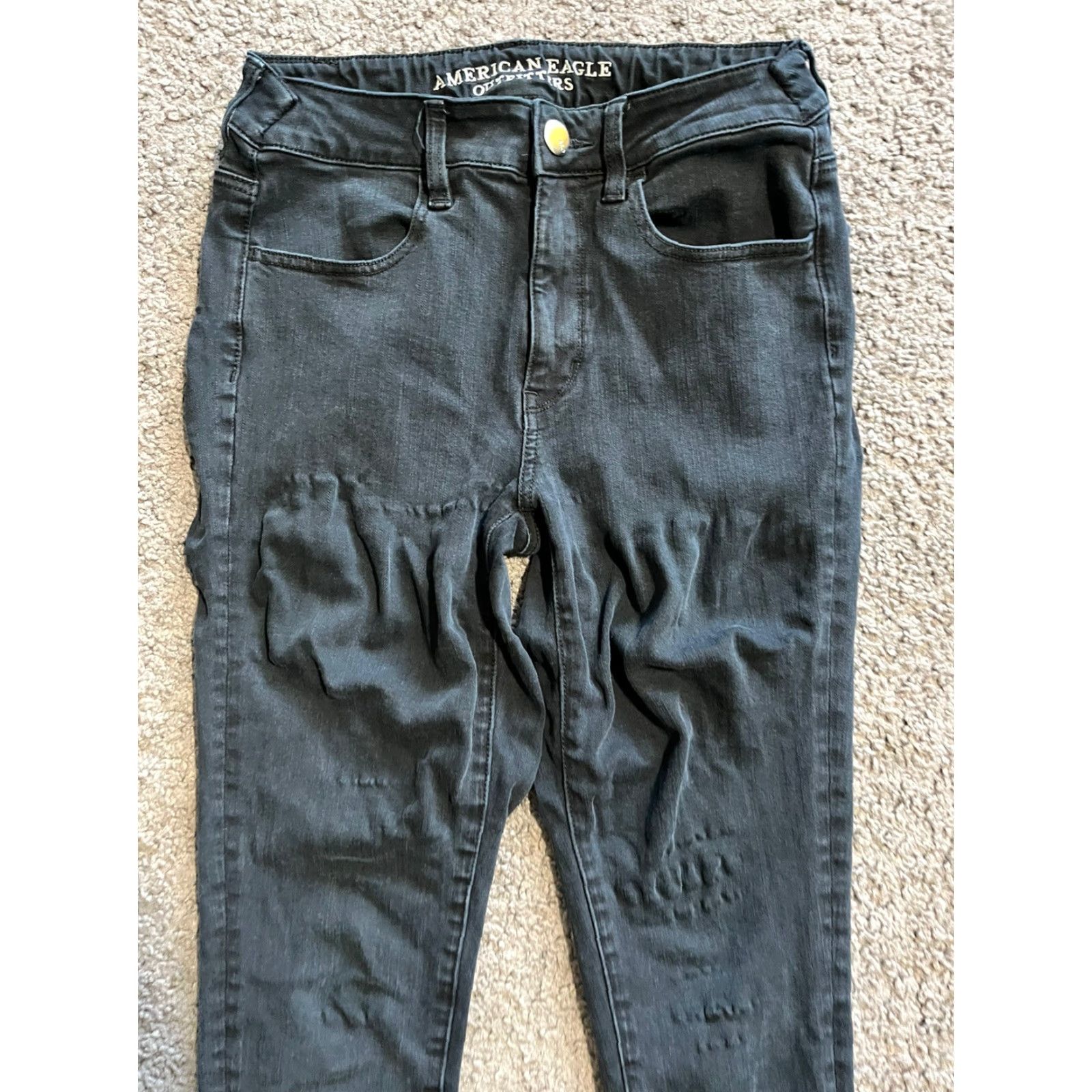 American Eagle Outfitters American Eagle Black 360 Super Stretch Hi-Rise Jegging Pants Size 6 Short Women Size 28" / US 6 / IT 42 - 2 Thumbnail
