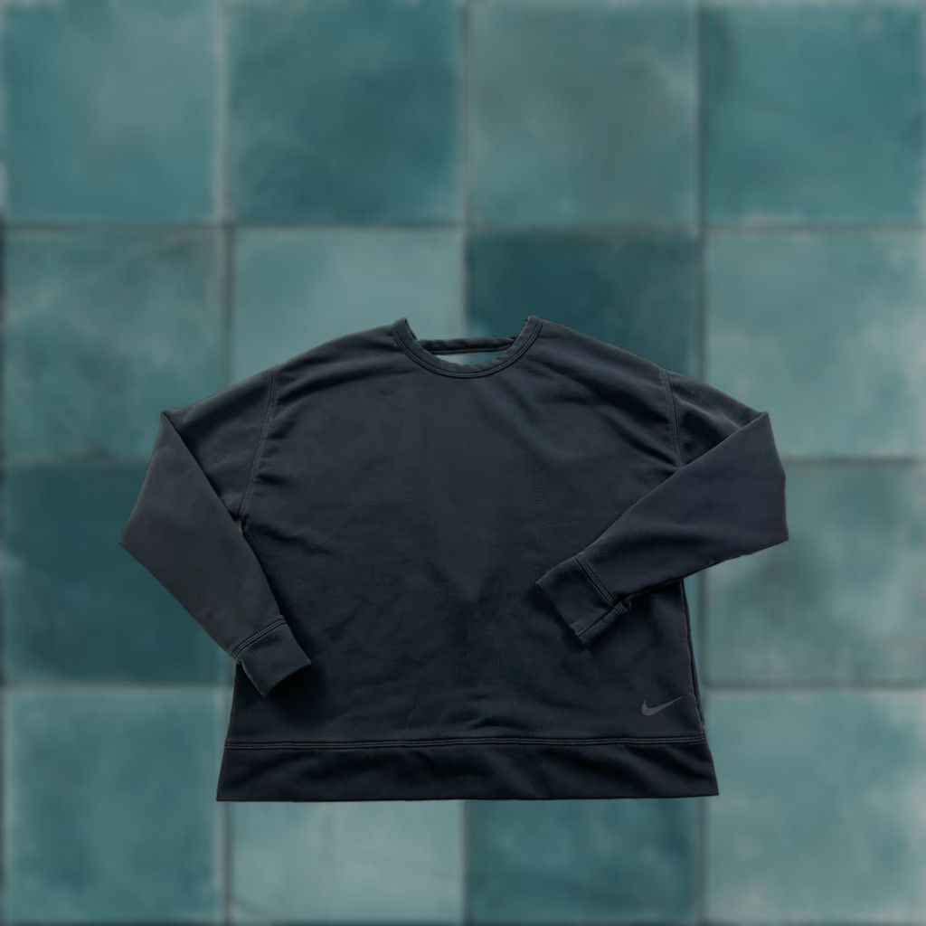 Nike Nike Sweatshirt Women’s Medium Black Pullover Crew Neck Versa Open Back Logo Activewear — M Women's Black Open-Back Pullover Sweatshirt Size M / US 6-8 / IT 42-44 - 1 Thumbnail