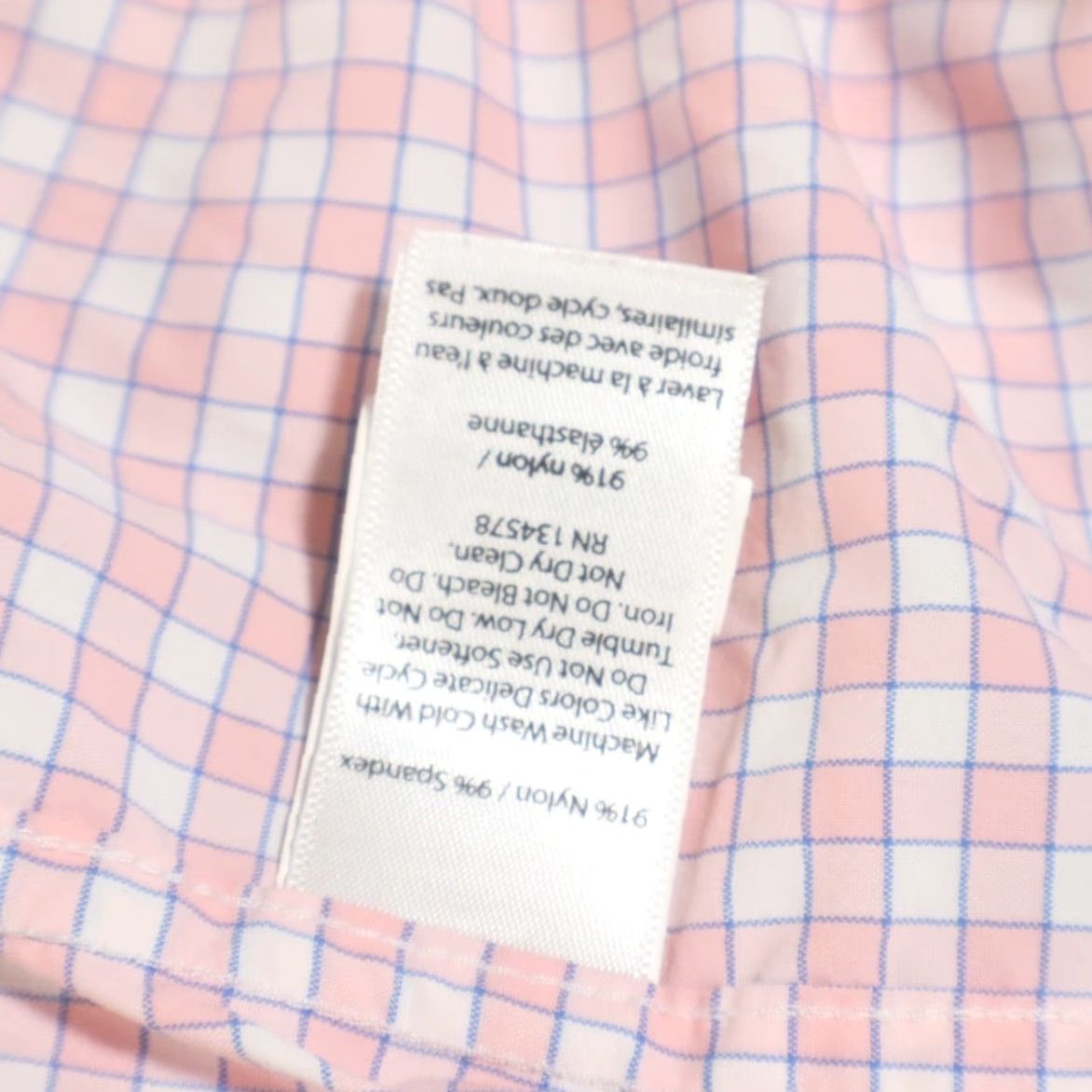 Vineyard Vines Vineyard Vines Performance Tucker Stretch Nylon Check Long Sleeve Button Down Shirt Pink Men L Size US L / EU 52-54 / 3 - 7 Thumbnail