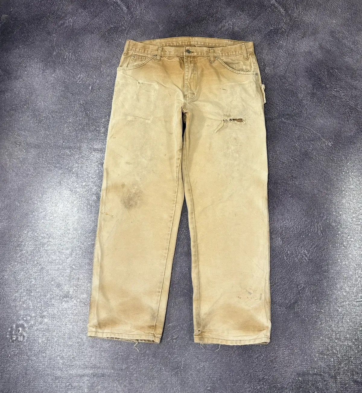 Dickies × Vintage Vintage Dickies Faded Mustard Work Hype Baggy Pants Size US 36 / EU 52 - 2 Thumbnail
