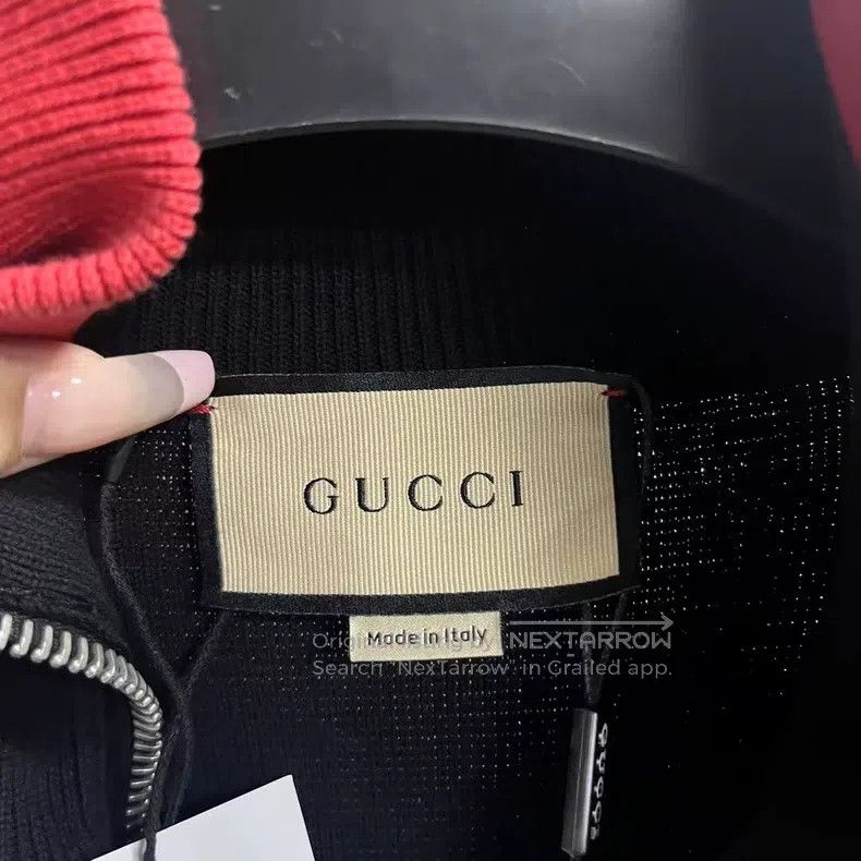 Gucci Gucci Black and red colour-blocked striped bomber jacket Size US XL / EU 56 / 4 - 3 Thumbnail