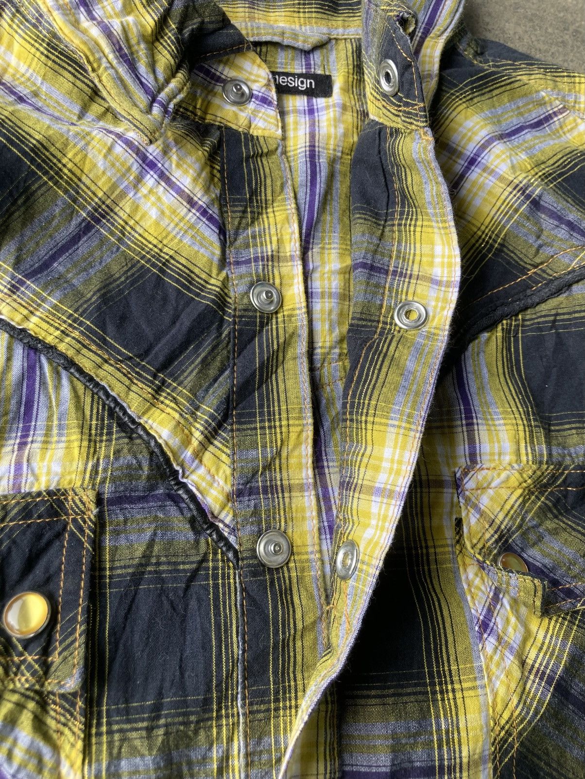 semanticdesign Semantic Design Western Plaid Shirt Snap Button Yellow Check Size US L / EU 52-54 / 3 - 6 Thumbnail