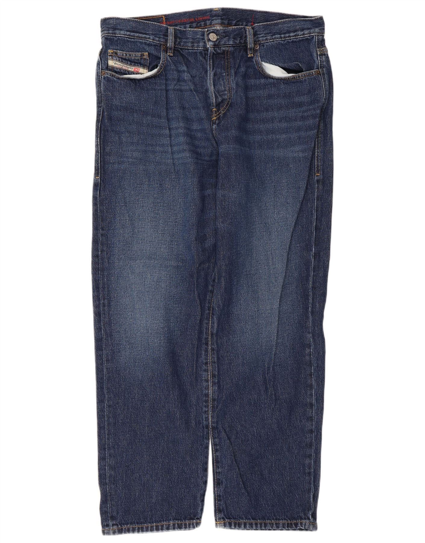 Diesel Mens Straight Jeans W34 L28 Blue Cotton Size US 34 / EU 50 - 1 Thumbnail