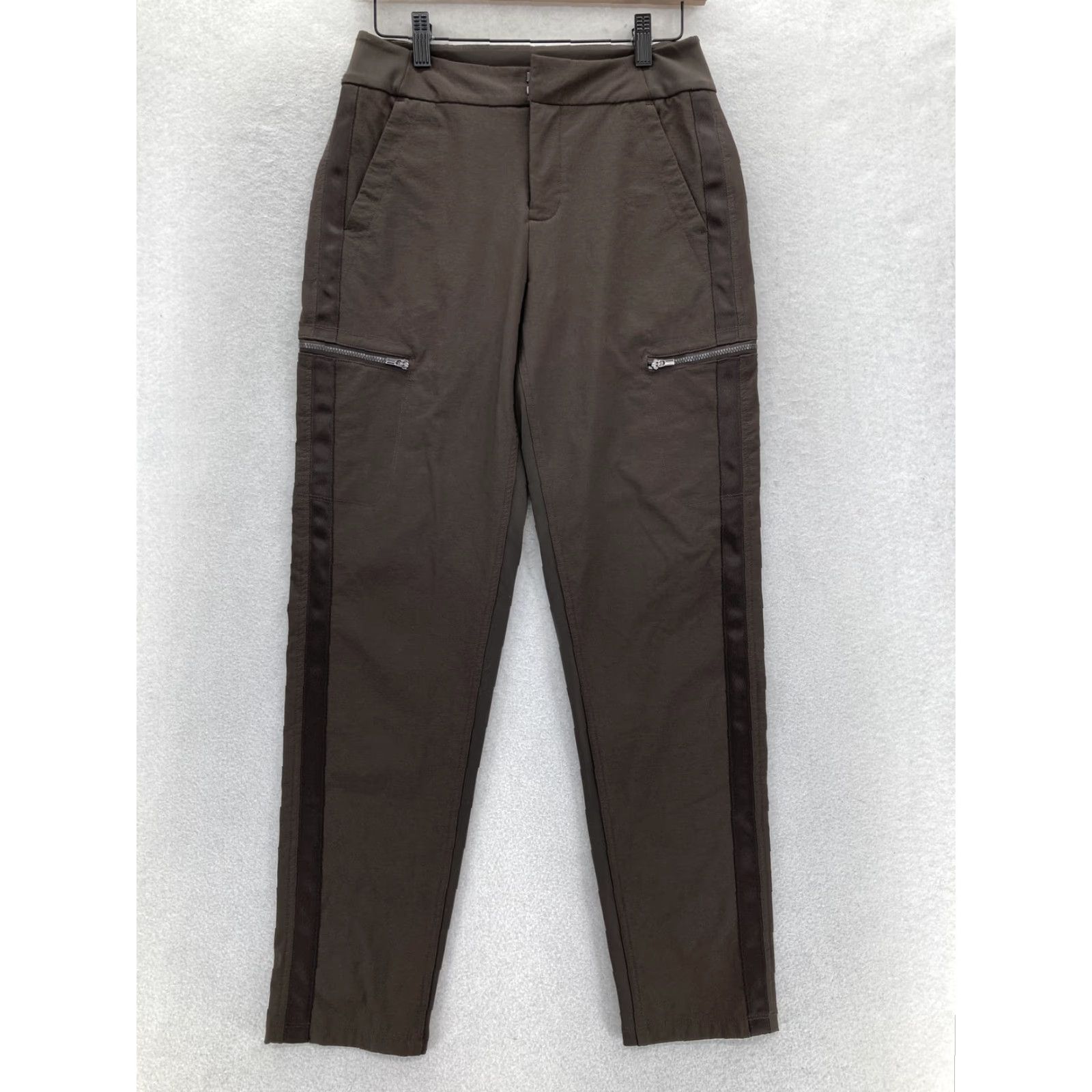 Athleta Athleta Wander Hybrid Pant Womens 4 Brown Stretch Zipper Pockets Slim Fit Gym Size 27" / US 4 / IT 40 - 2 Thumbnail
