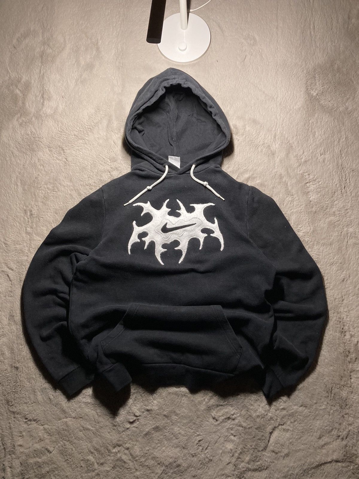 Nike ⛩️Nike Custom Hoodie Rare Y2K Punk Rock Devil Cross Hearts⛩️ Size US M / EU 48-50 / 2 - 1 Thumbnail