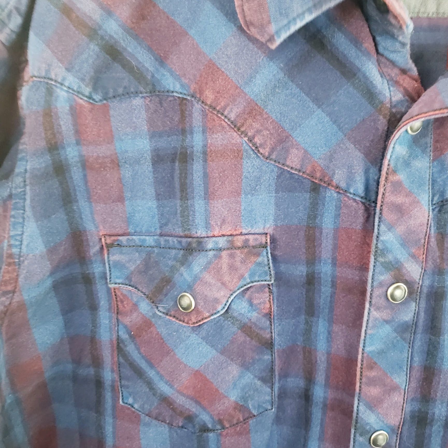 Wrangler VINTAGE Wrangler Retro Premium Shirt Men 2XL Blue Plaid Pearl Snap Western 90s Cowboy Casual Mens Size US XXL / EU 58 / 5 - 4 Thumbnail