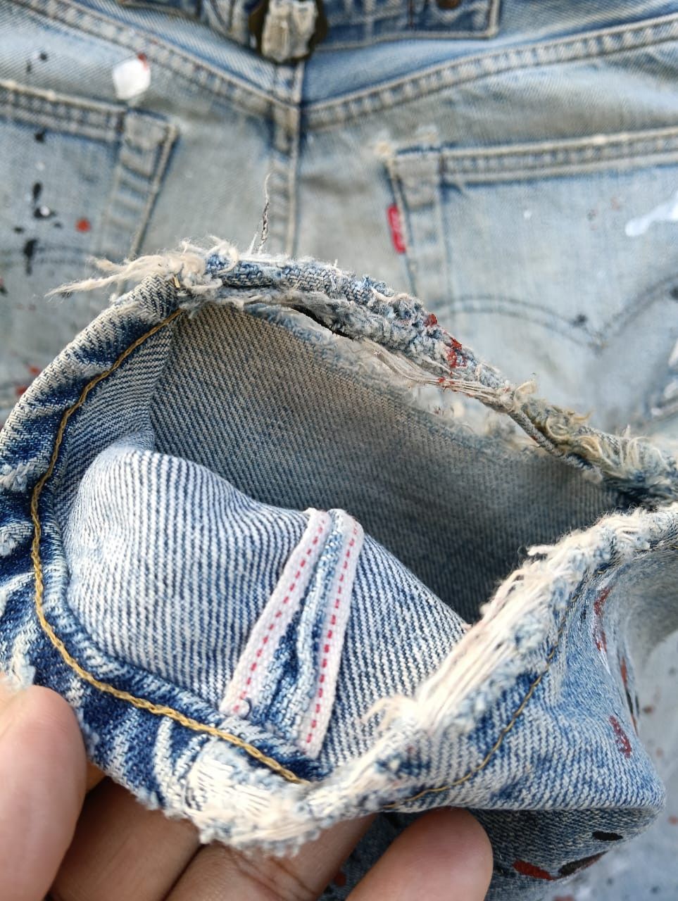 Levi's Vintage Levis 701xx BIG E selvedge dirty painter. Size US 28 / EU 44 - 3 Thumbnail