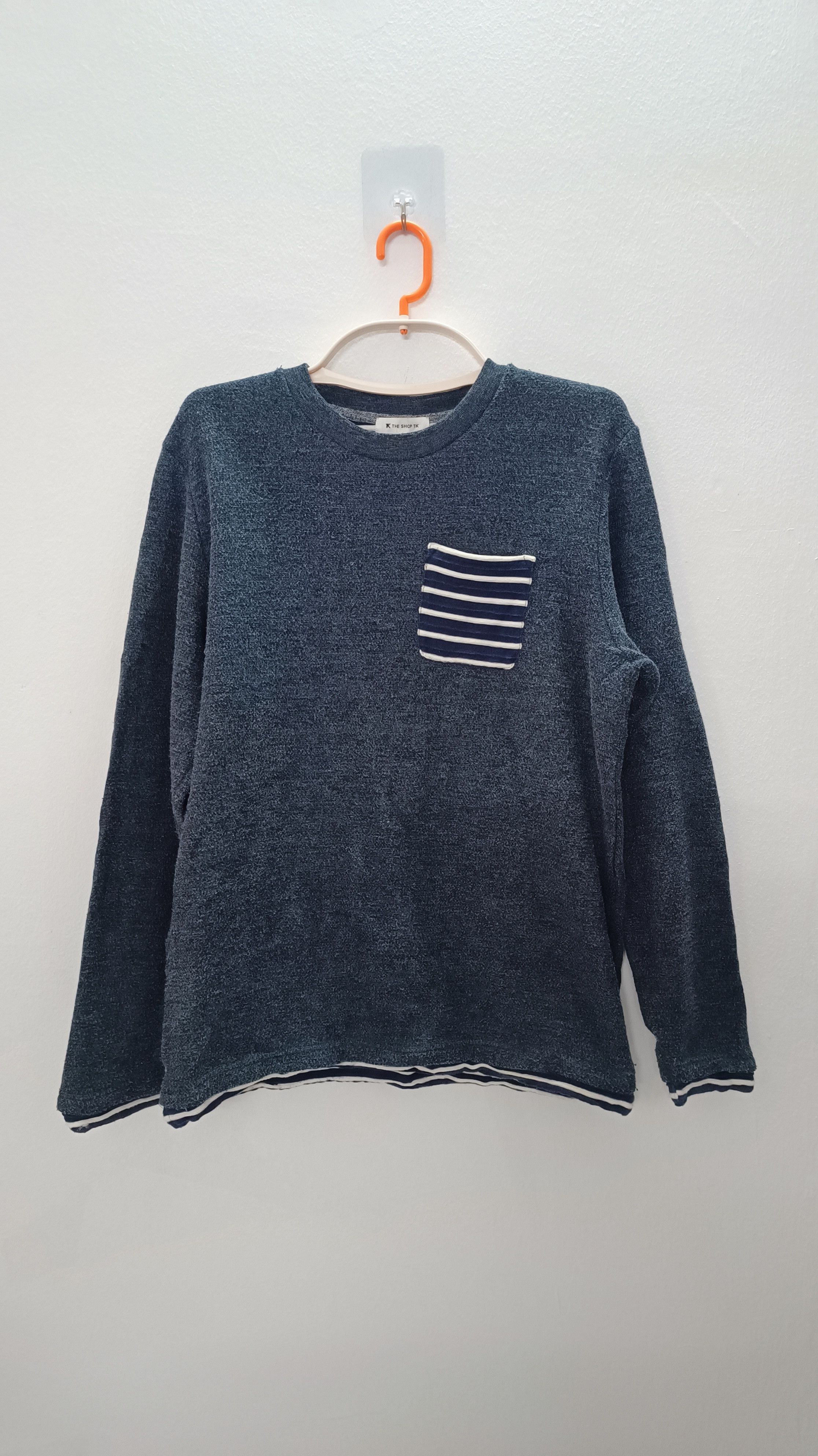 Designer × Homespun Knitwear × Japanese Brand Vintage Look Blue Knitwear Sweatshirts Size L / US 10 / IT 46 - 1 Thumbnail
