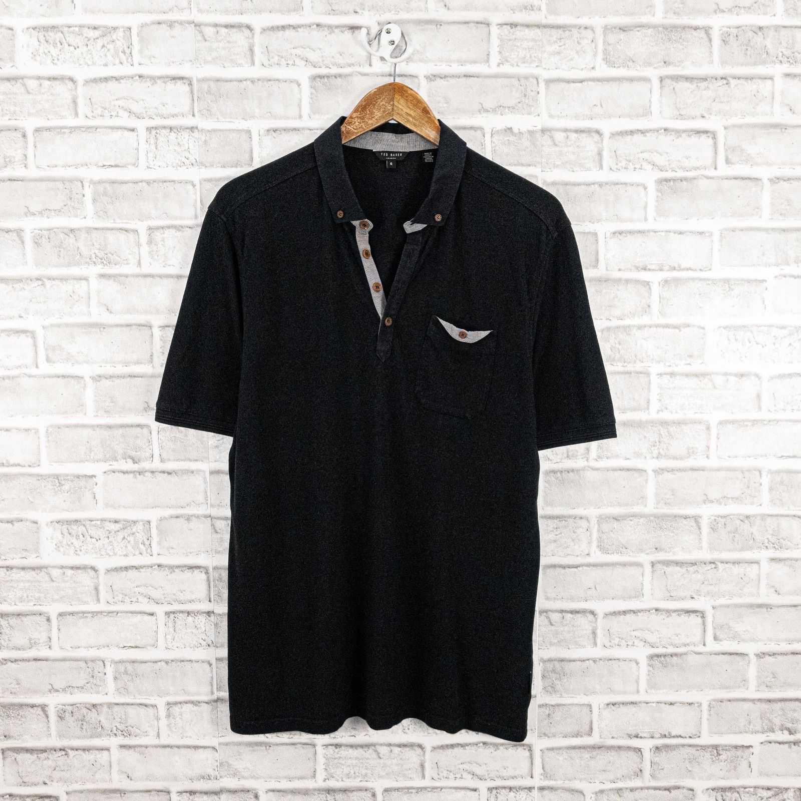 Ted Baker Ted Baker London Men's Short Sleeve Polo Shirt in Black Size US XXL / EU 58 / 5 - 1 Thumbnail