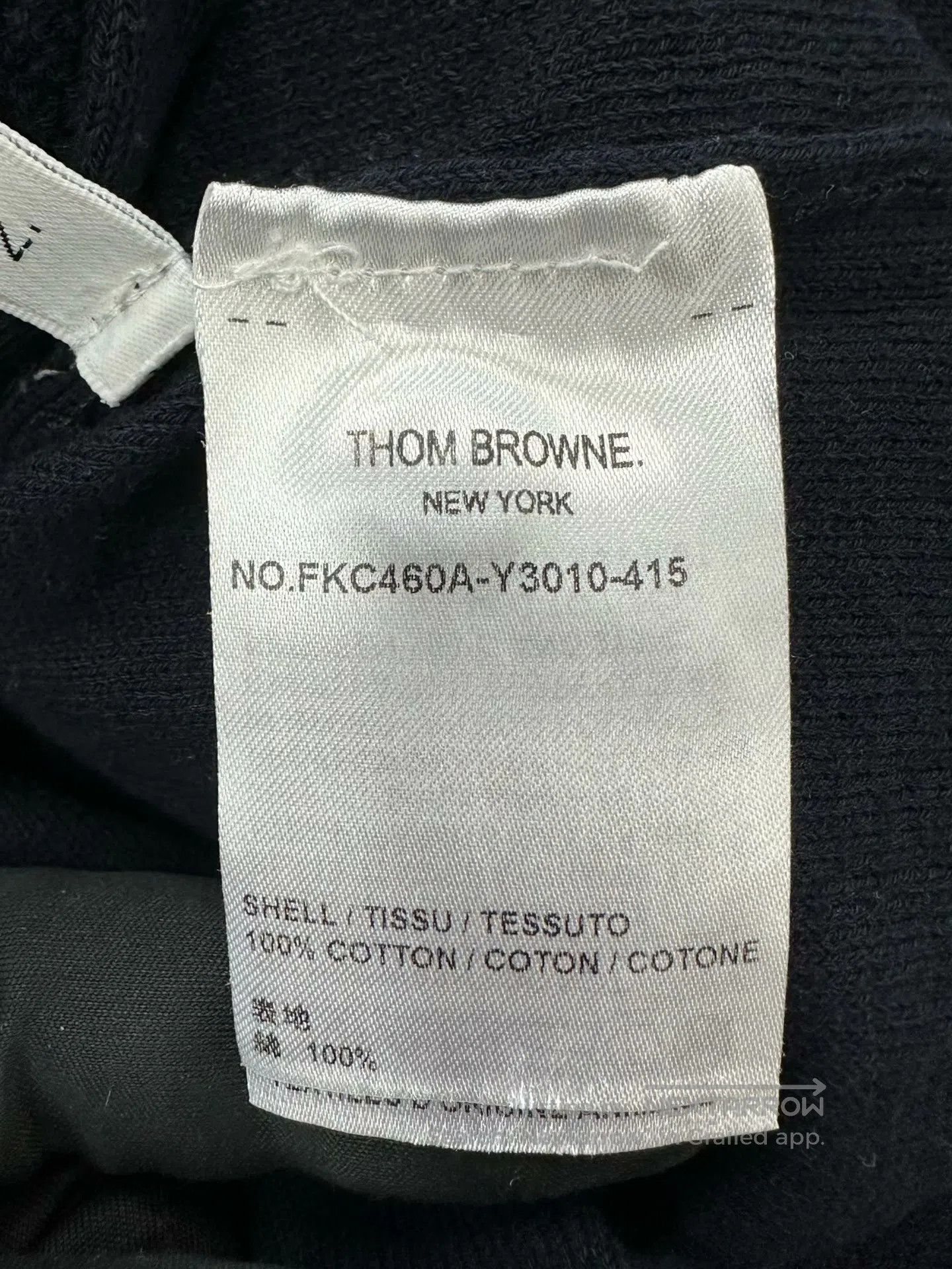 Thom Browne Thom Browne Dark Blue Striped Polo Neck Knit Cardigan| Size M / US 6-8 / IT 42-44 - 4 Thumbnail