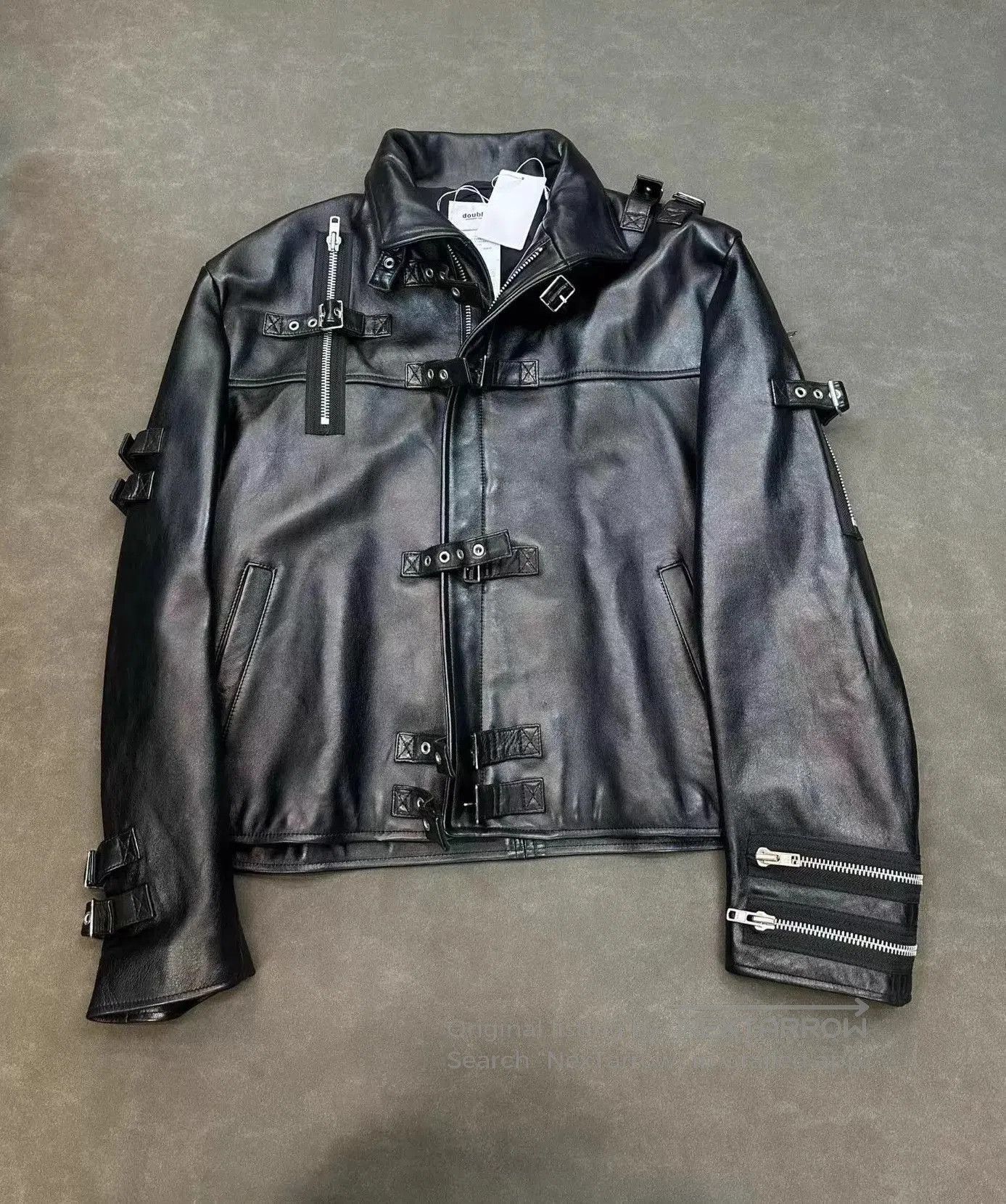 Doublet Black Leather Jacket with Buckles and Zippers. Size US M / EU 48-50 / 2 - 1 Thumbnail