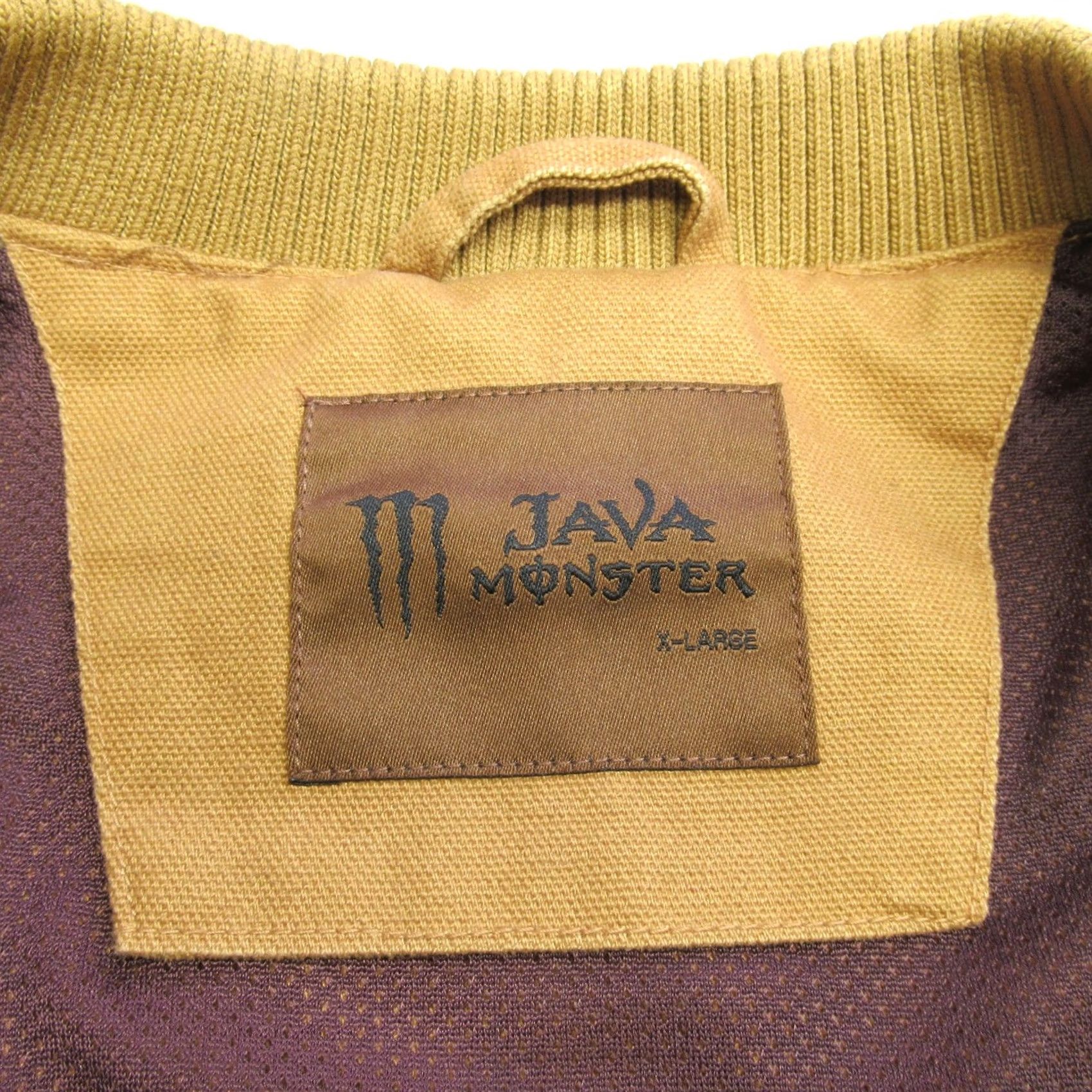 Vintage Java Monster Energy Bomber Jacket Womens XL Beige Duck Canvas Rugged Work Zip Size XL / US 12-14 / IT 48-50 - 4 Thumbnail