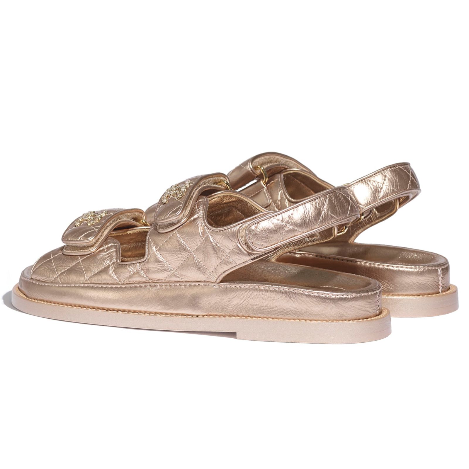 Chanel Chanel 21C Bronze Quilted Chain CC Logo Mule Slide Strap Size US 6 / IT 36 - 8 Thumbnail
