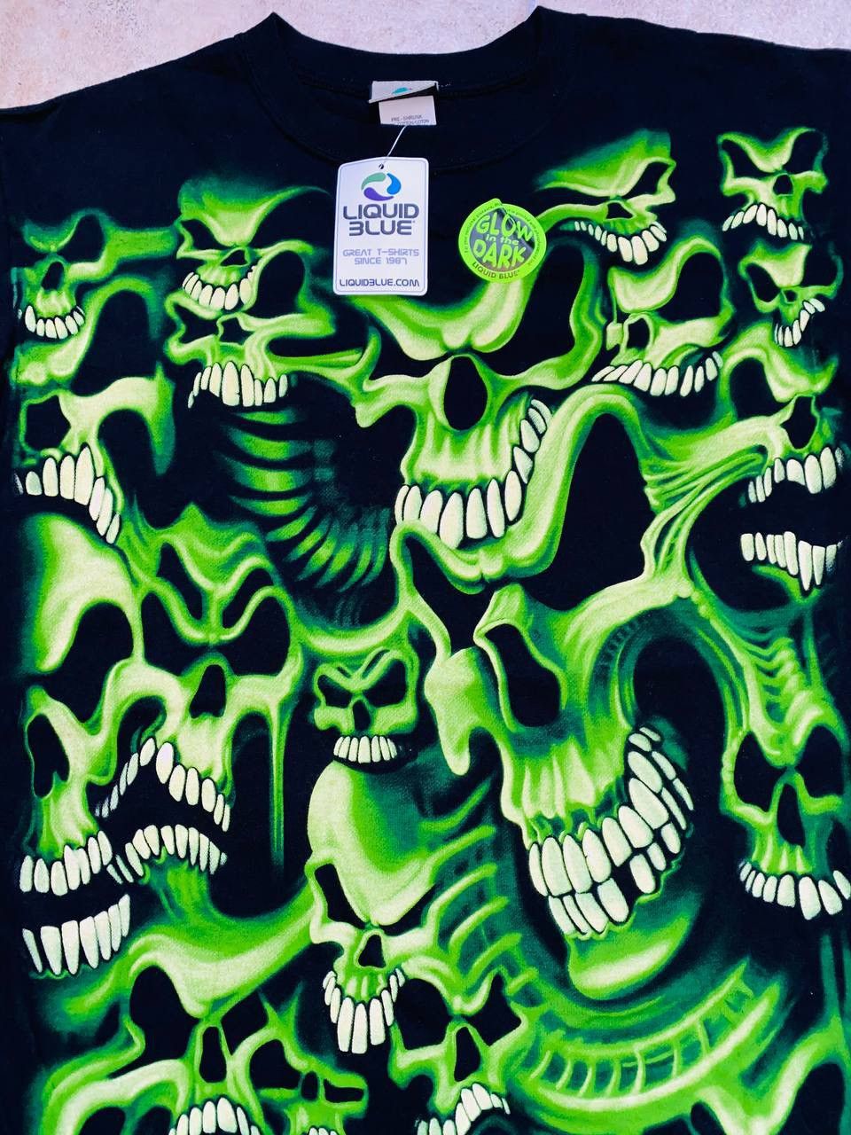 Liquid Blue × Scully × Vintage 90s Skull Pile Glow In Dark Carhartt Size US L / EU 52-54 / 3 - 2 Thumbnail