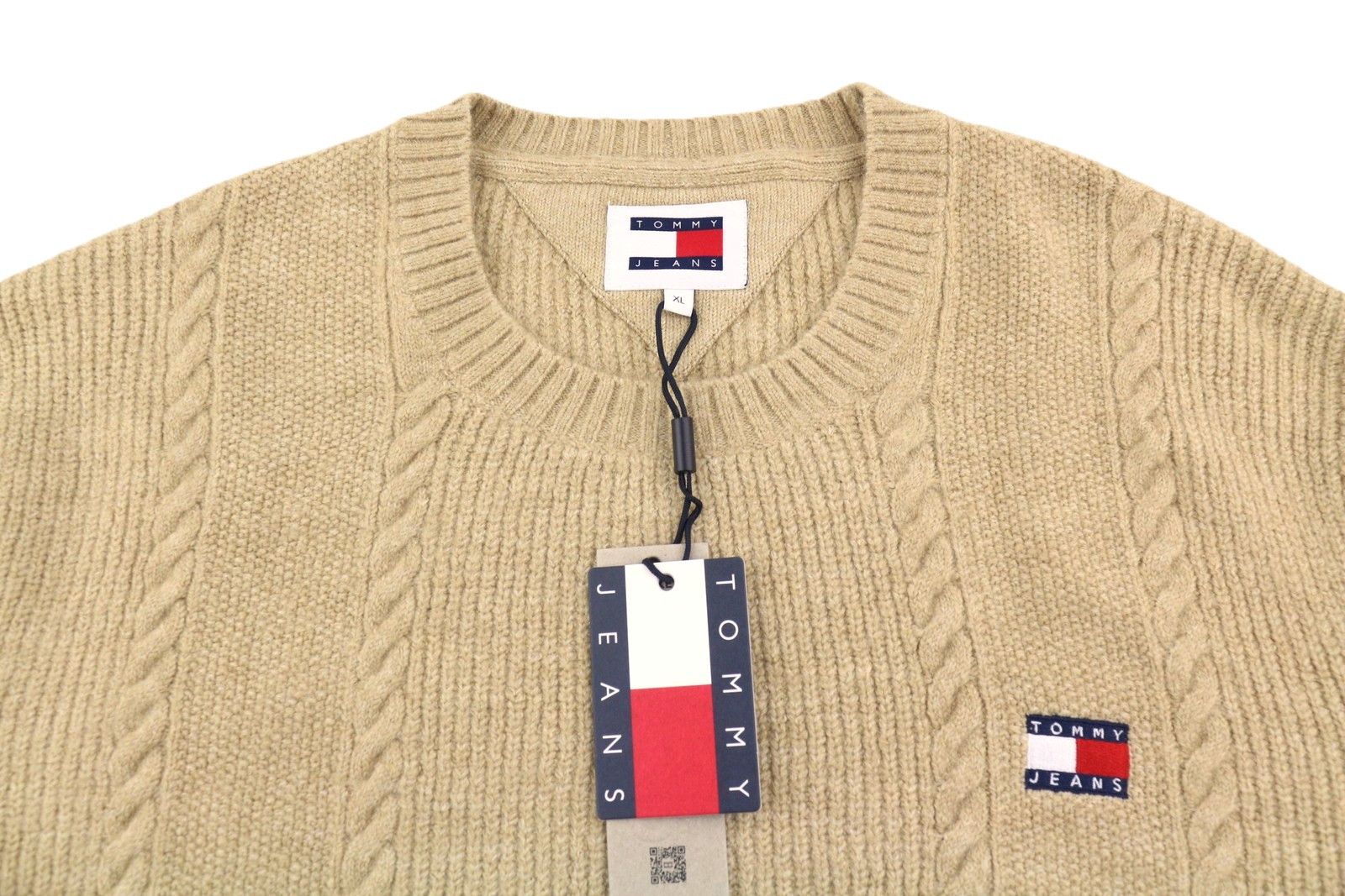 Tommy Hilfiger SLIM CABLE KNIT XL Gentle Gold Brown Jumper 87379 Size US XL / EU 56 / 4 - 4 Thumbnail