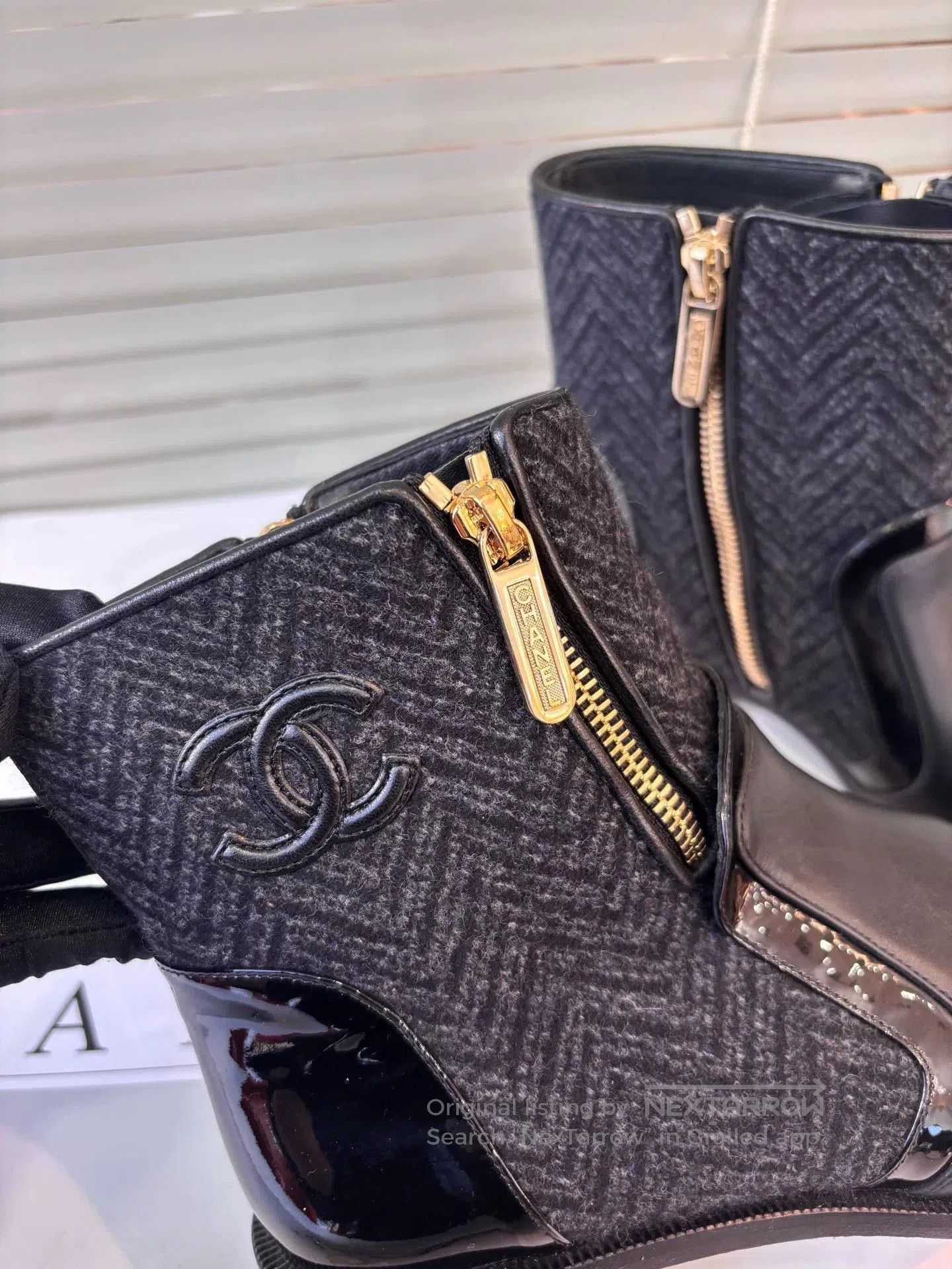 Chanel Chanel Black Spliced Short Boots. Size US 6 / IT 36 - 7 Thumbnail