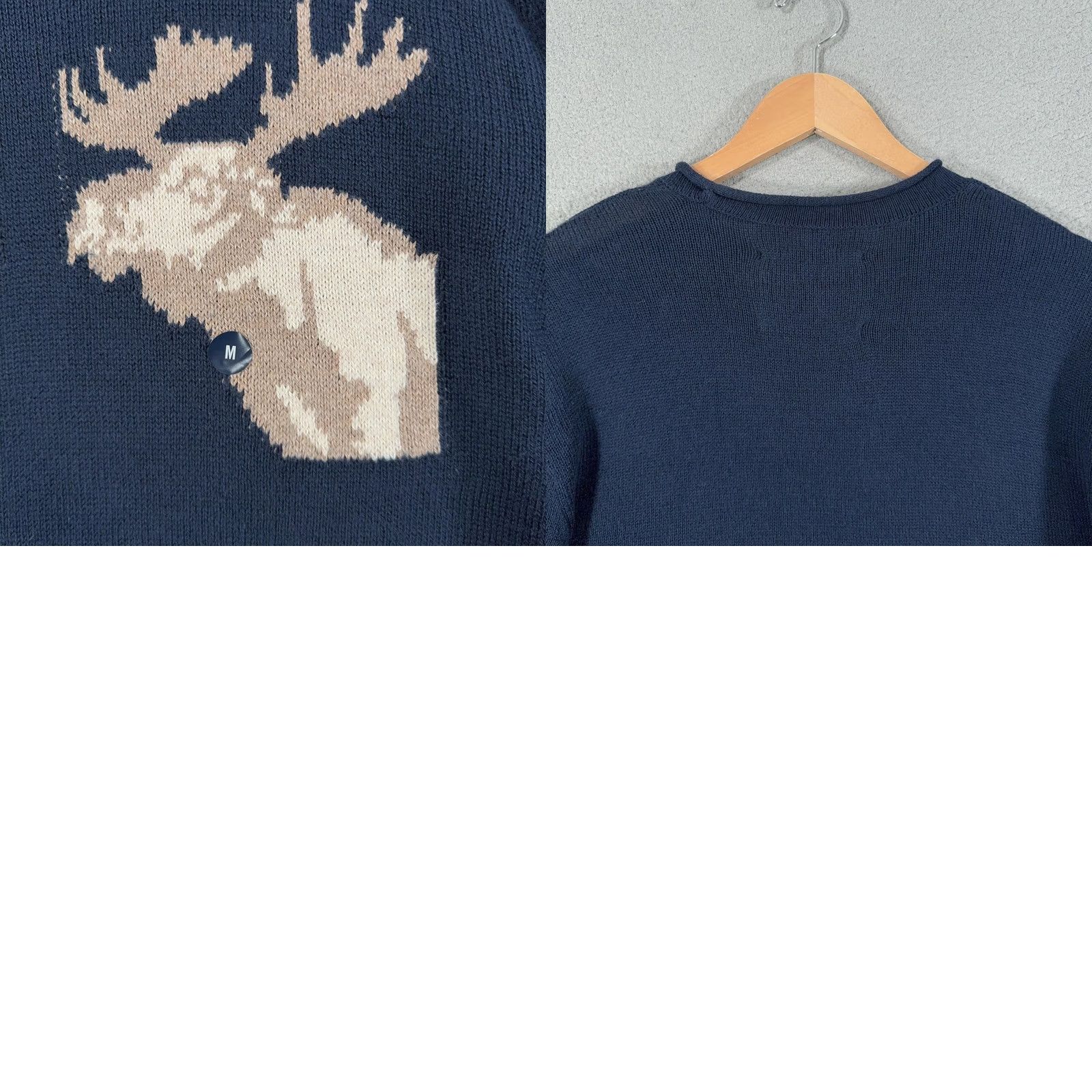 Abercrombie & Fitch Abercrombie & Fitch Sweater Mens Medium Big Moose Elk Graphic Crewneck Pullover Size US M / EU 48-50 / 2 - 9 Thumbnail