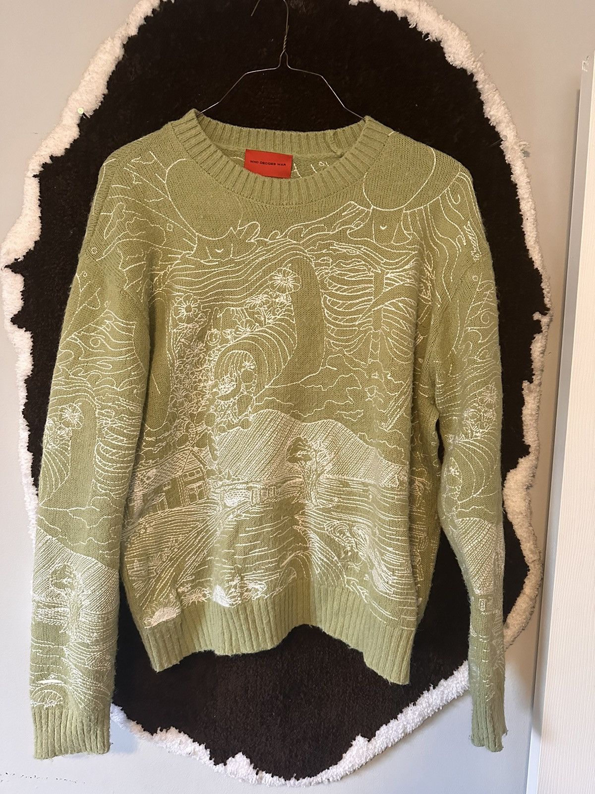 image of Who Decides War Sweater in Green, Men's (Size XL)