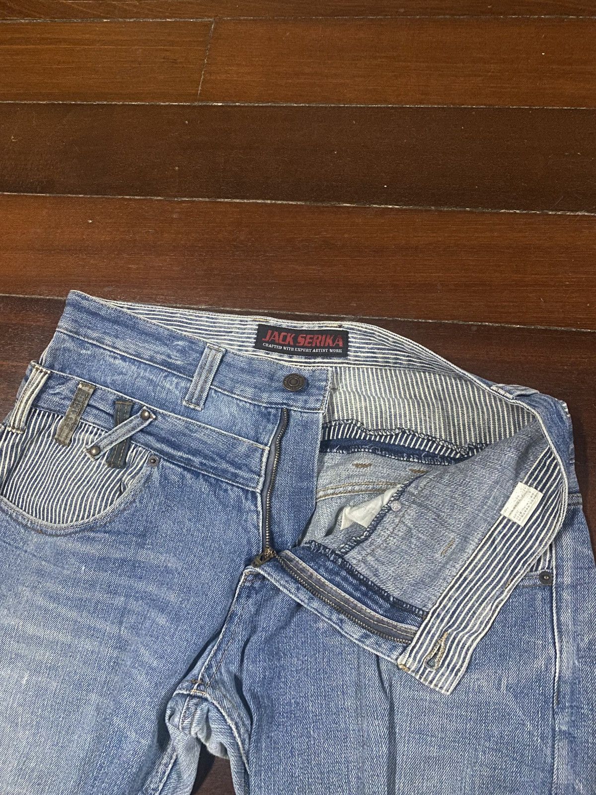 Japanese Brand Rare Jack Serika Double Waist Punk Style Japan Jeans Size US 34 / EU 50 - 16 Thumbnail