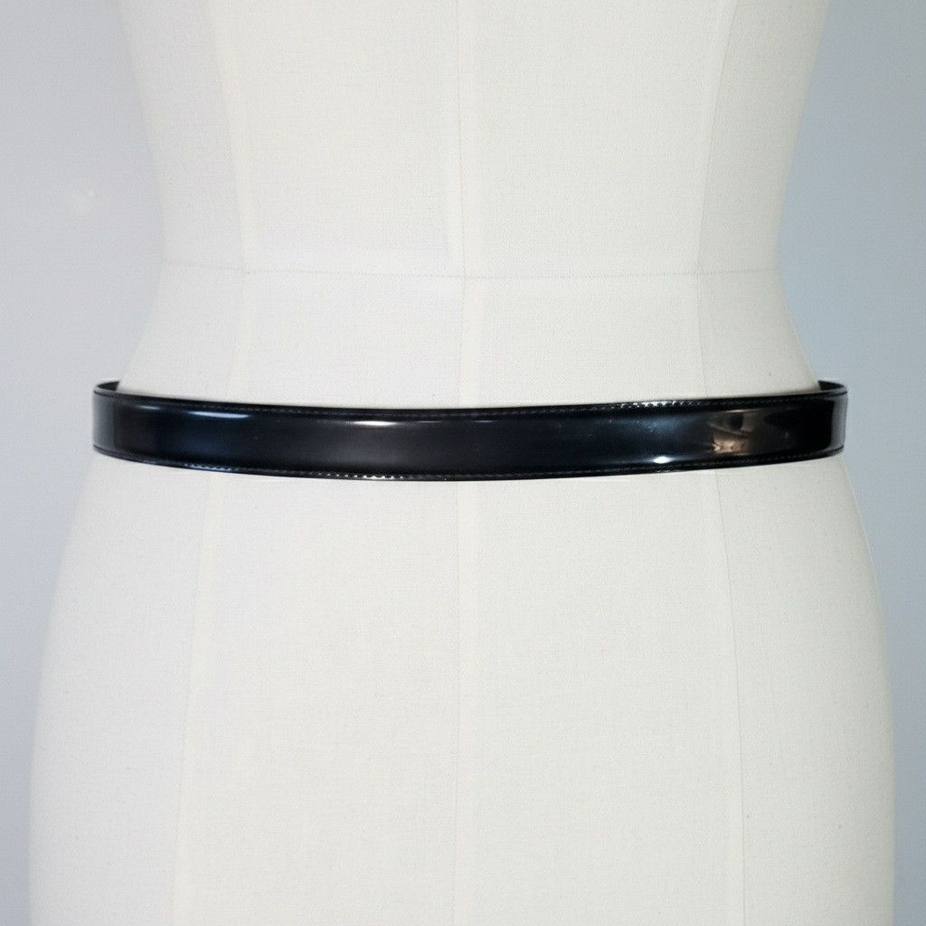 Other Crown Pacific 30-34" Belt Vintage Patent Leather Black Gold Size ONE SIZE - 5 Thumbnail