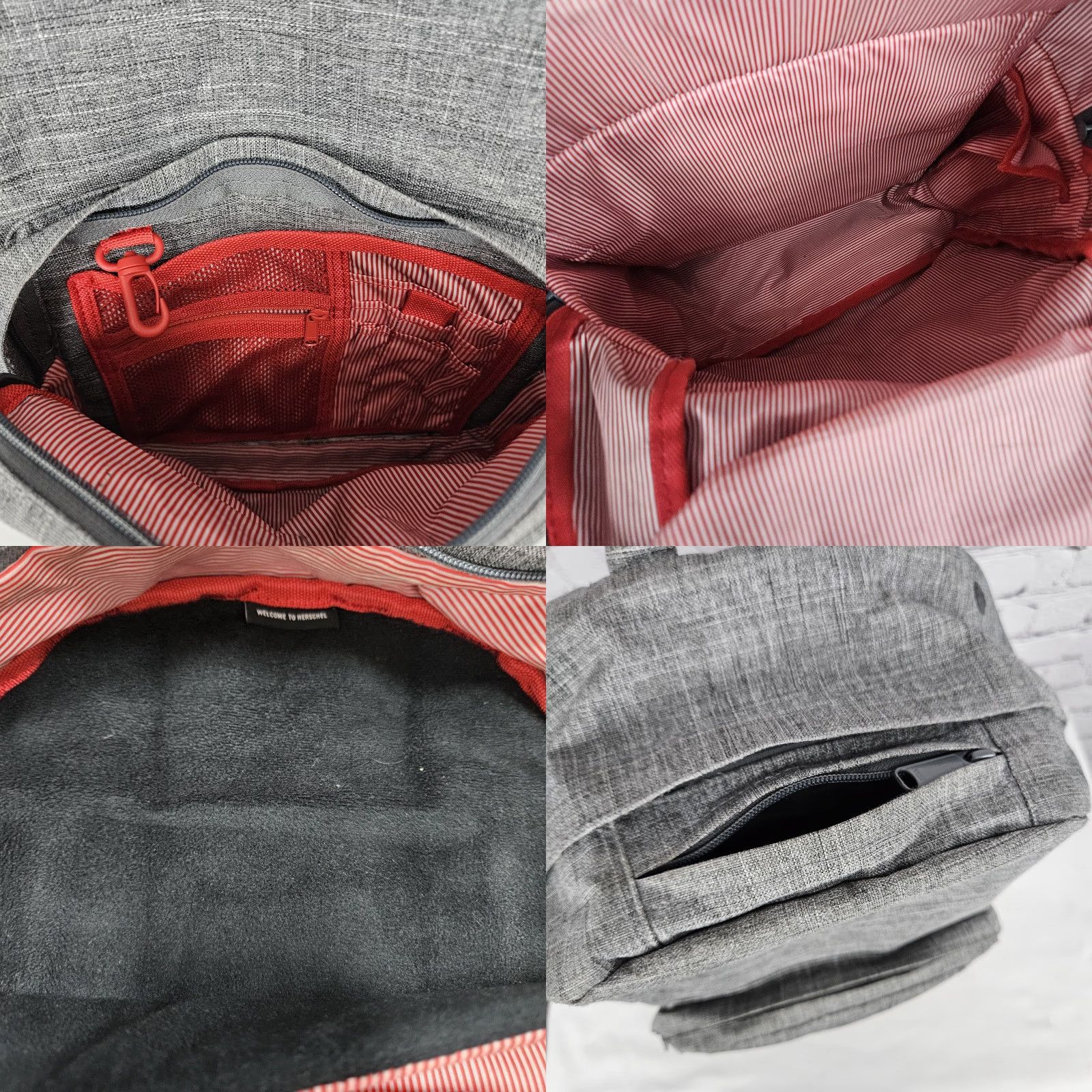 Vintage VINTAGE Herschel Grey Laptop Sleeve Multiple Pockets Organizer School Backpack Bag Size ONE SIZE - 10 Thumbnail
