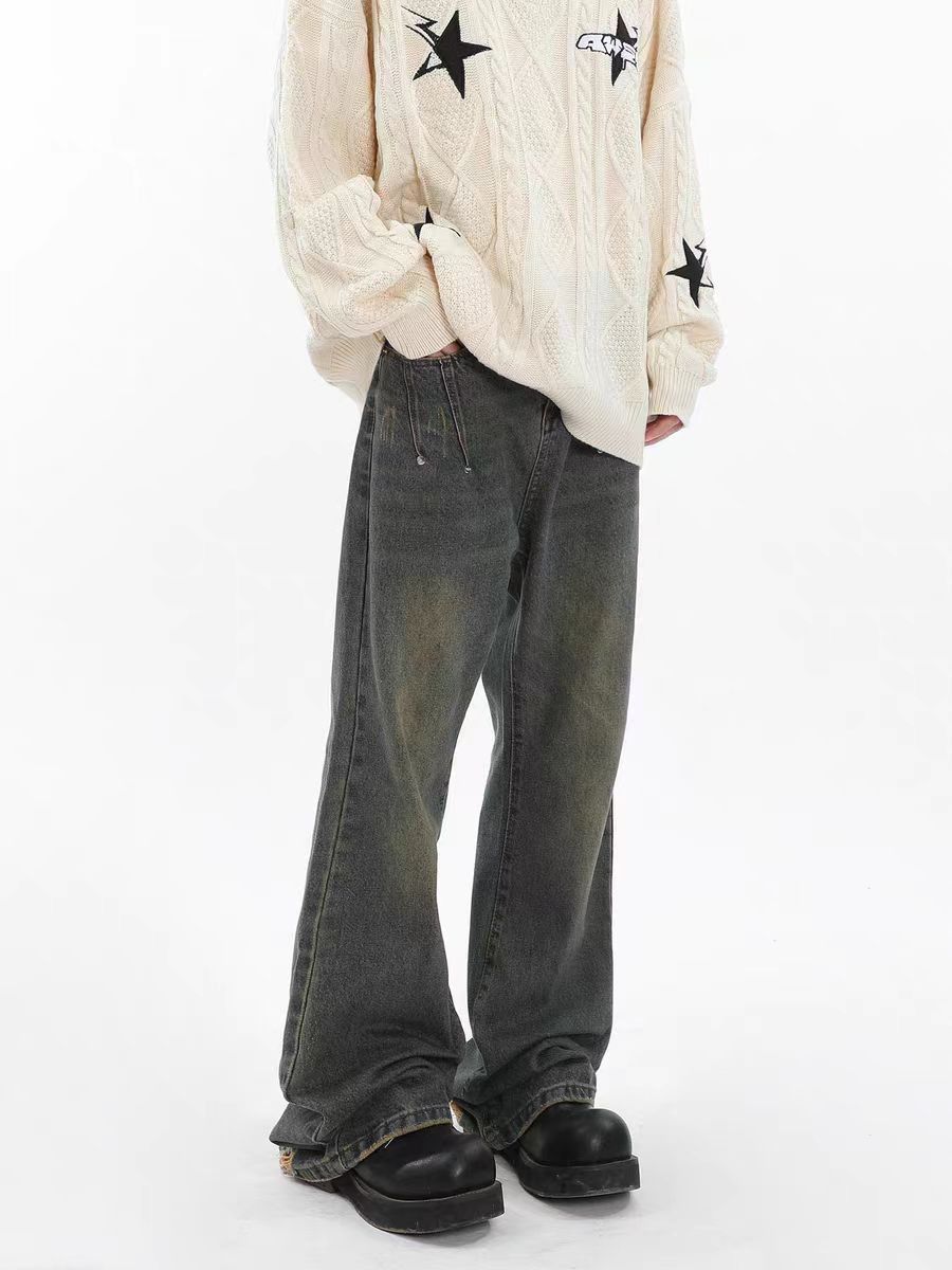 Japanese Brand × Jean Retro yellow mud-dyed grunge straight-leg bootcut jeans Size US 34 / EU 50 - 2 Thumbnail