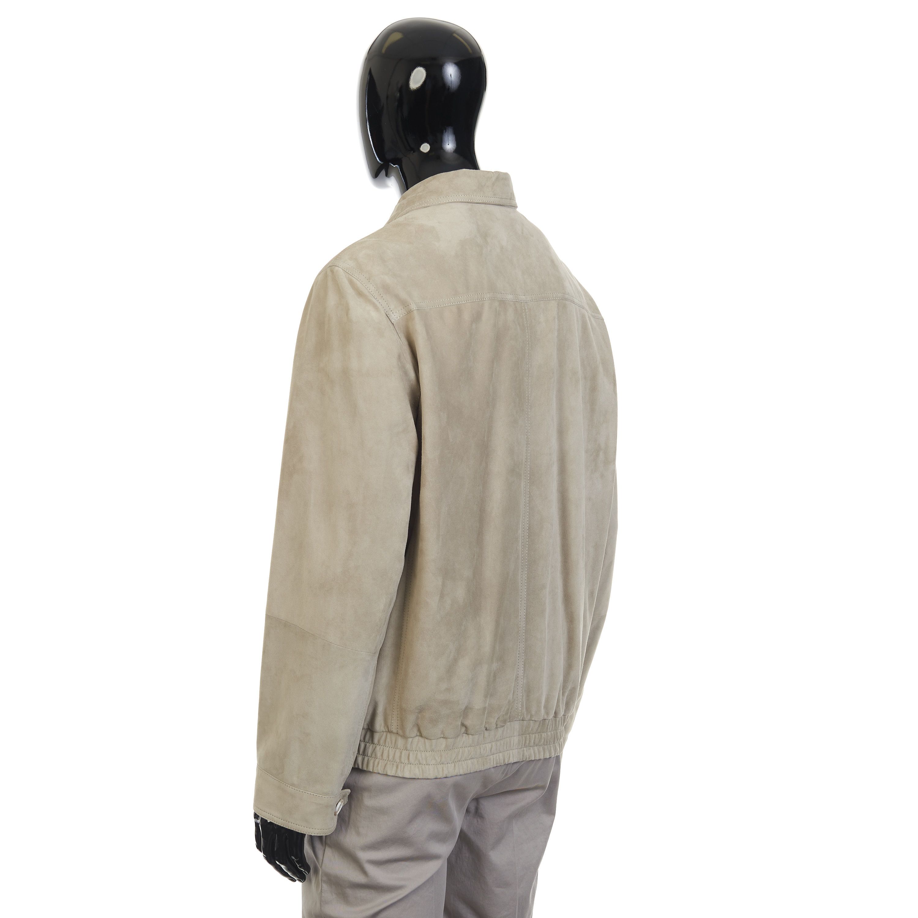 Brunello Cucinelli Khaki Velvety Suede Jacket Size US M / EU 48-50 / 2 - 4 Thumbnail
