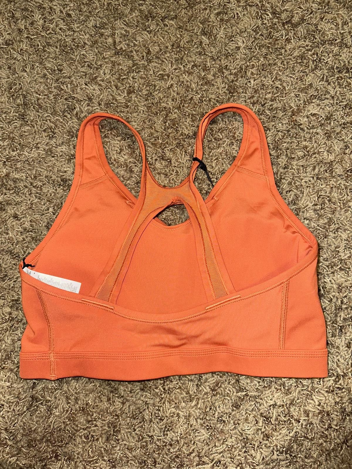 Nike Nike Pro Swoosh V-Neck Dri-Fit Padded Orange Bra Size ONE SIZE - 3 Thumbnail