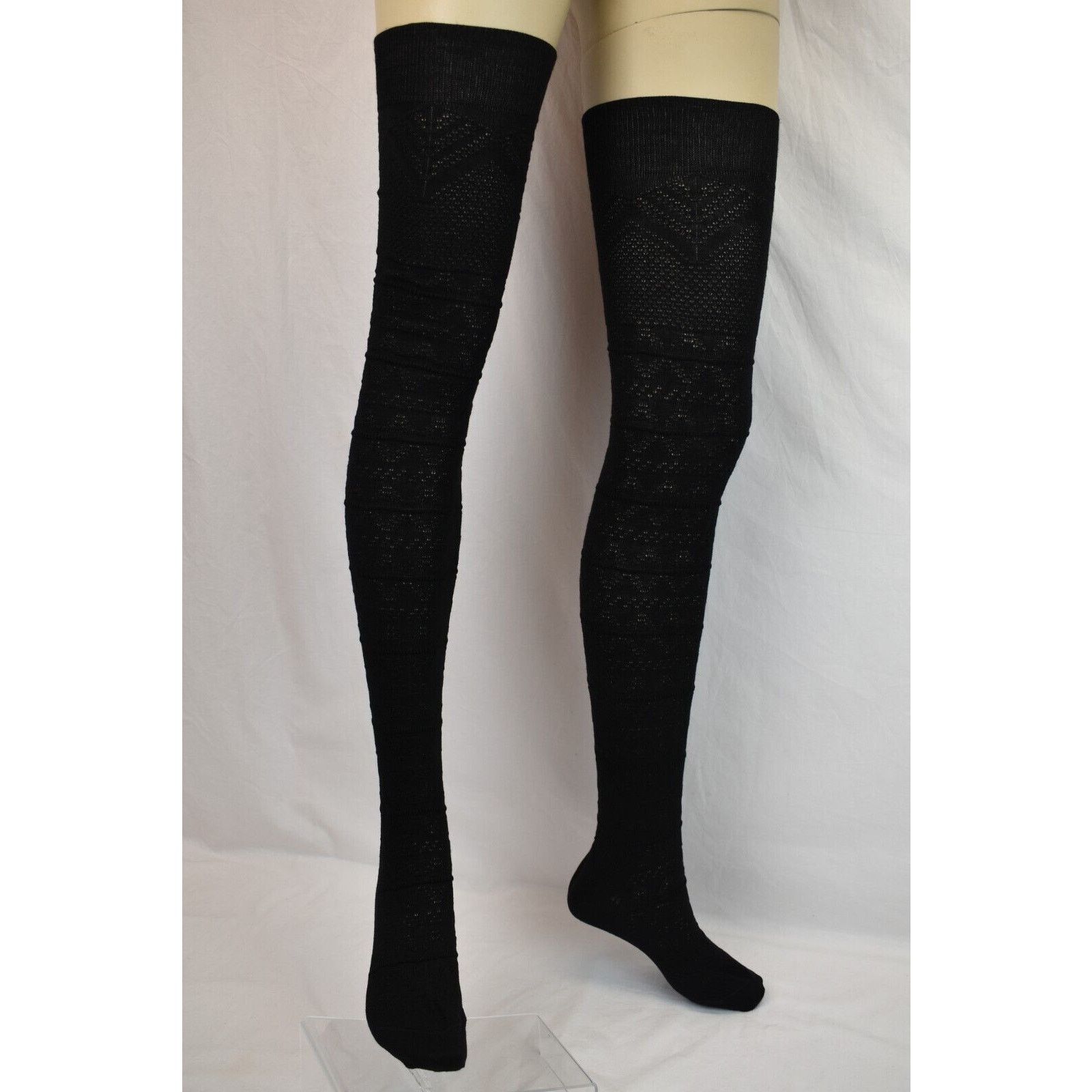 Miu Miu MIU MIU PRADA BLACK WOOL OTK BOOT LONG STOKINGS 3 L IT $725 Size ONE SIZE - 3 Thumbnail