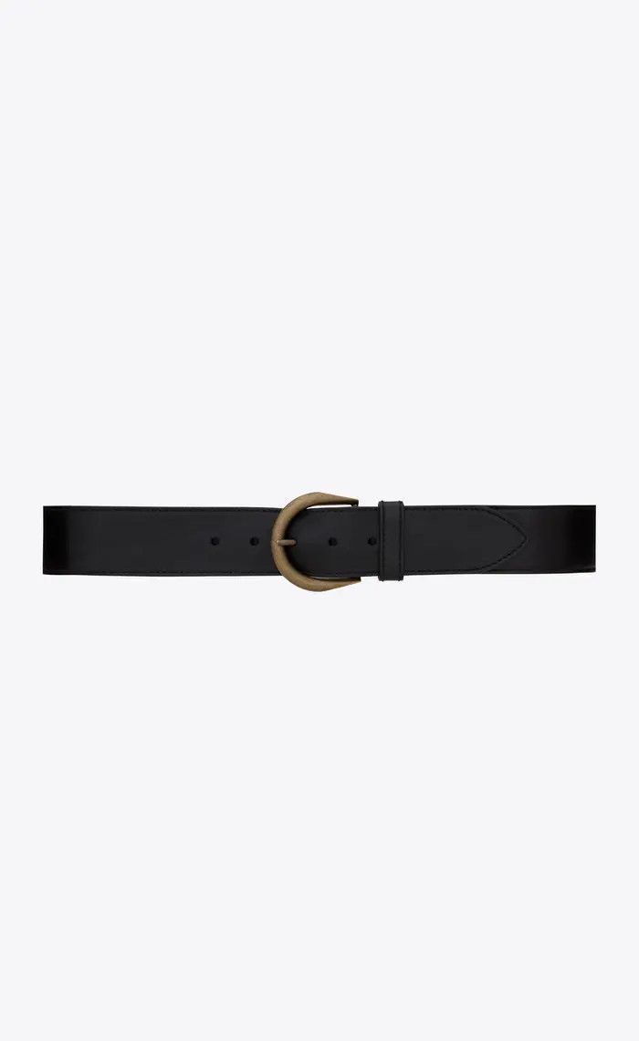 Saint Laurent Paris o1bcso1str1224 Size: 90 /Cintura B Cocco Print Belt in Black Size ONE SIZE - 1 Thumbnail