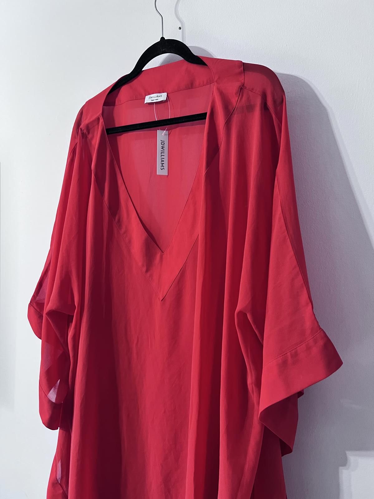 Other JD Williams Red Sheer Kaftan – UK 28/30 Size 4XL / US 24-26 - 3 Thumbnail
