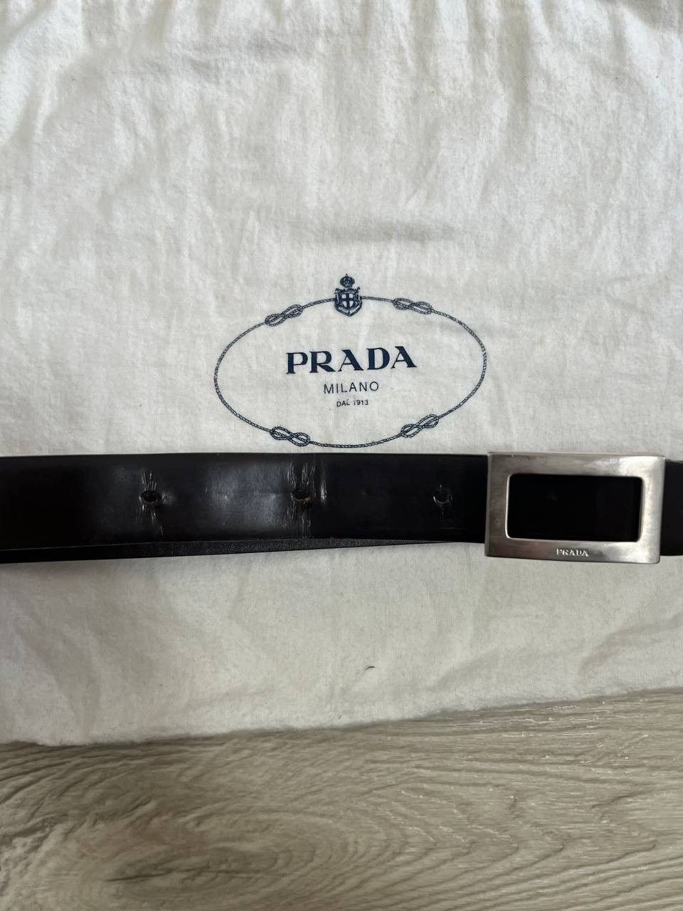 Prada Vintage Prada Dark Brown Leather Belt w/ Silver Size 80/32) Size ONE SIZE - 5 Thumbnail