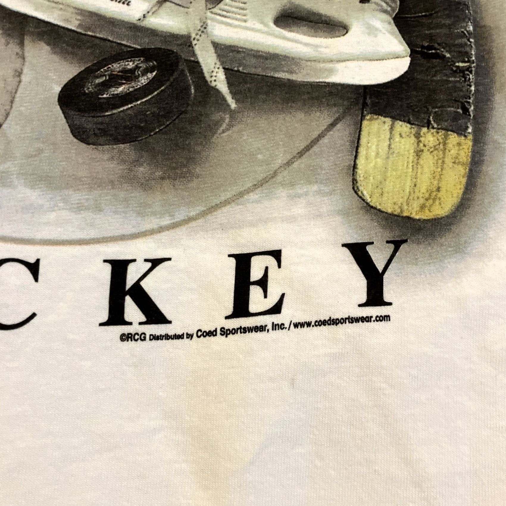 Delta VINTAGE Delta It's All About Hockey Double-Sided T-Shirt XL White Men Size US XL / EU 56 / 4 - 7 Thumbnail