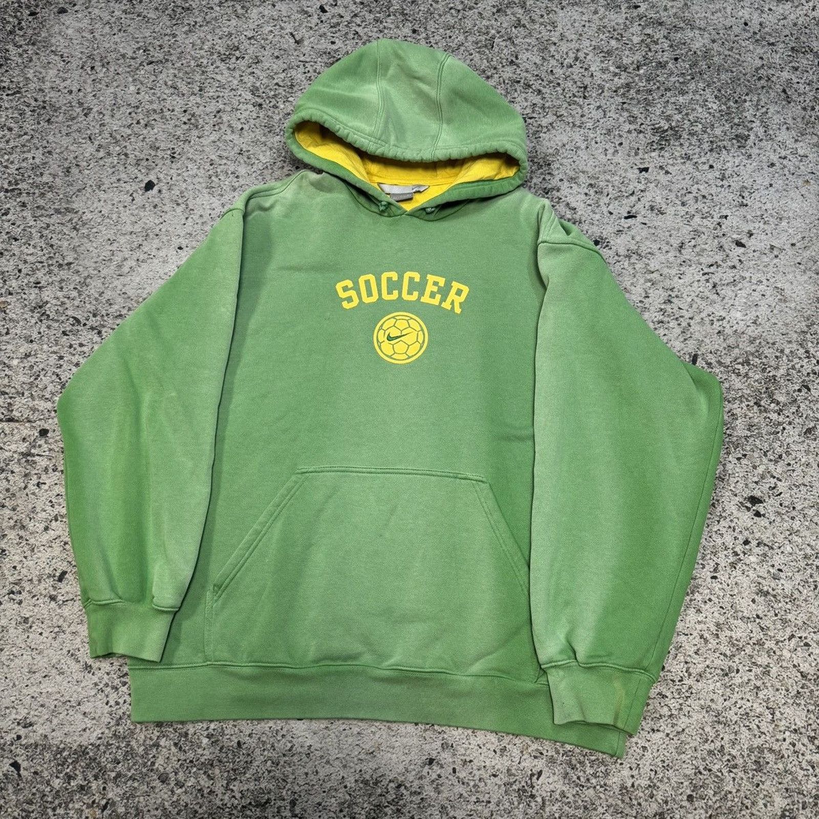 Nike Vintage Faded Green Nike Soccer Hoodie Size US L / EU 52-54 / 3 - 9 Thumbnail